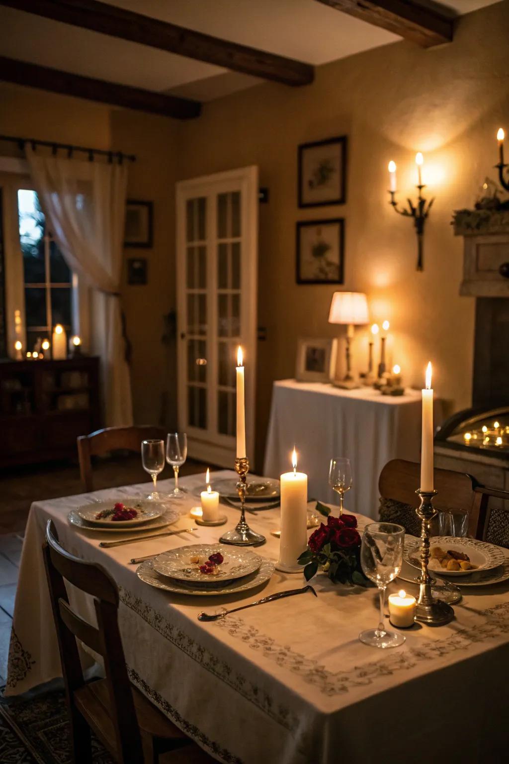 Flame light changes the setting to a magical refuge.