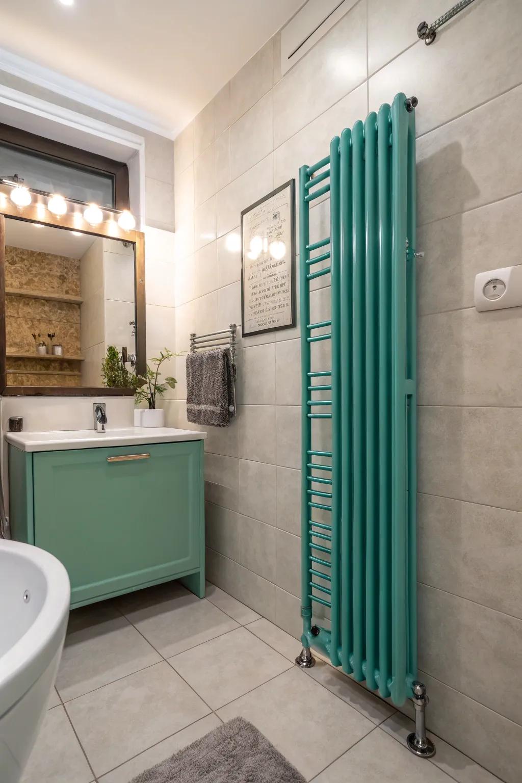 Aqua radiators bring serene calm.