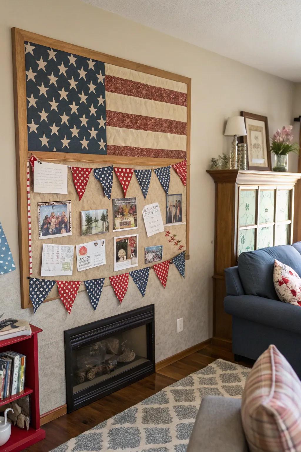 Sewn flag design for a textured finish.