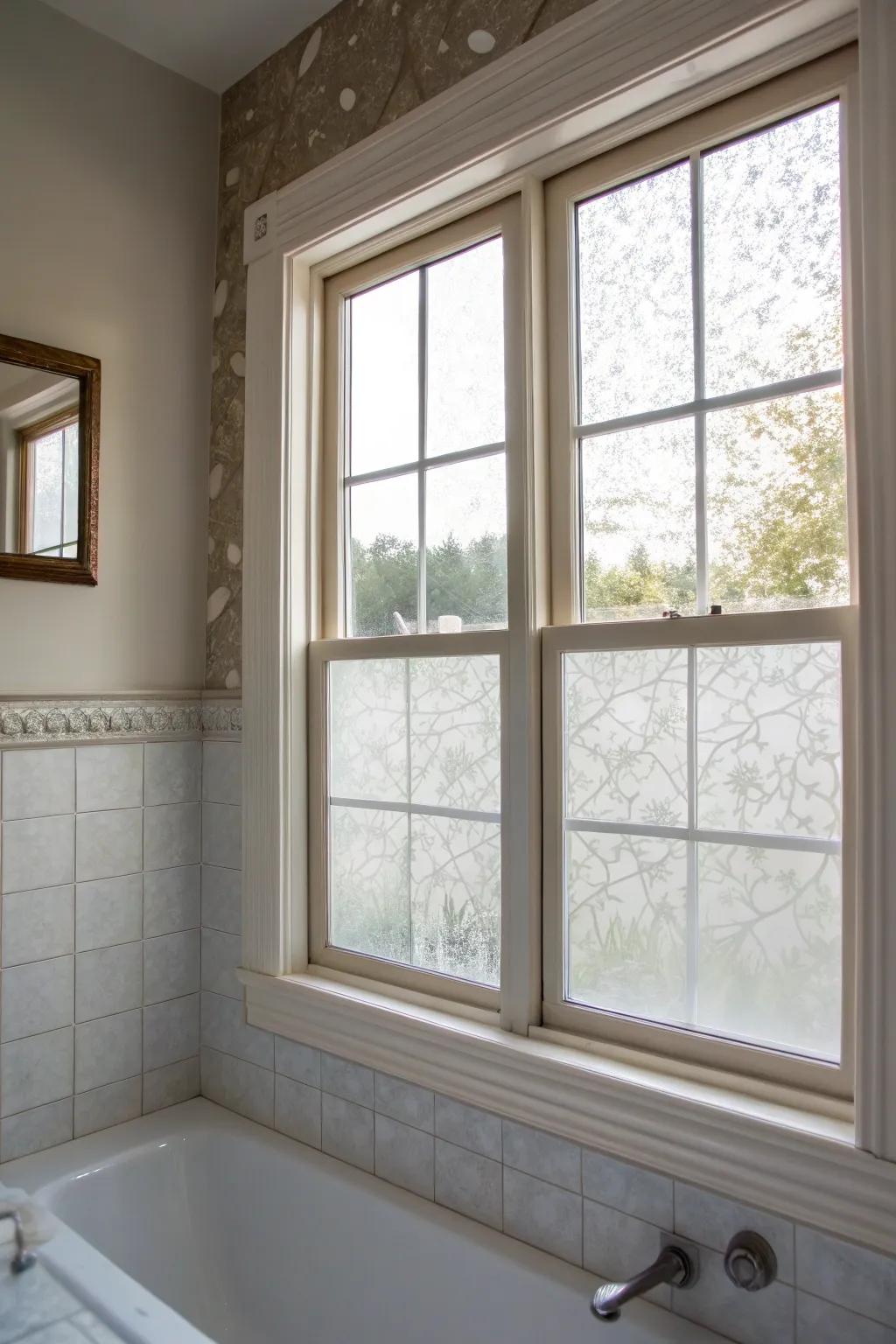 Add privacy and style with window privacy film.