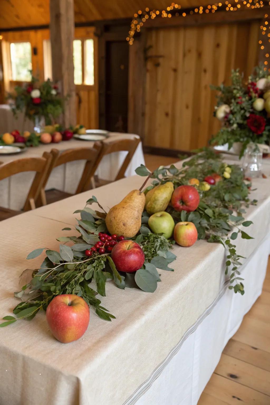 Seasonal fruits bringing a fresh and organic element to the table.