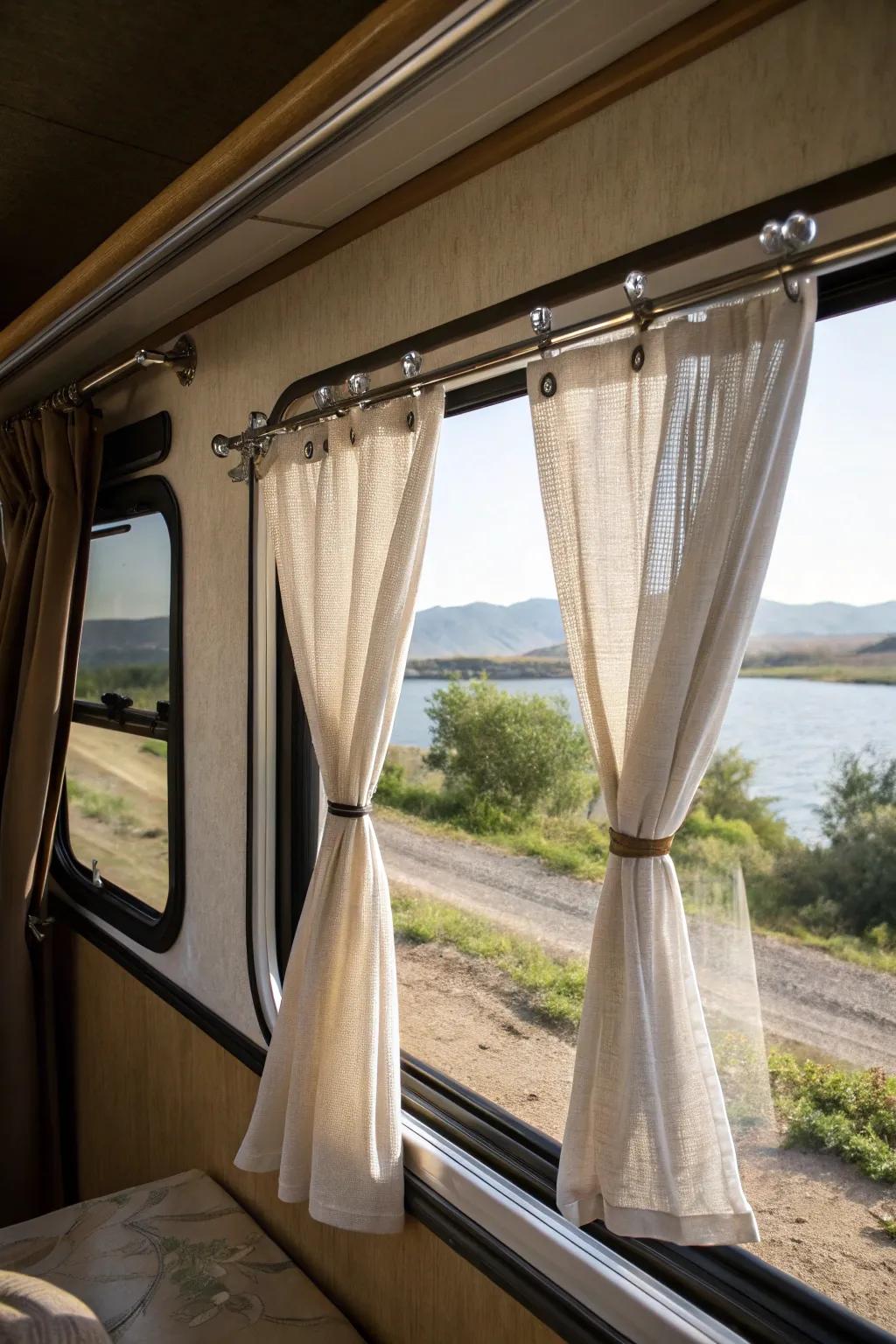 Adhesive attachments offer a simple way to hang window coverings.