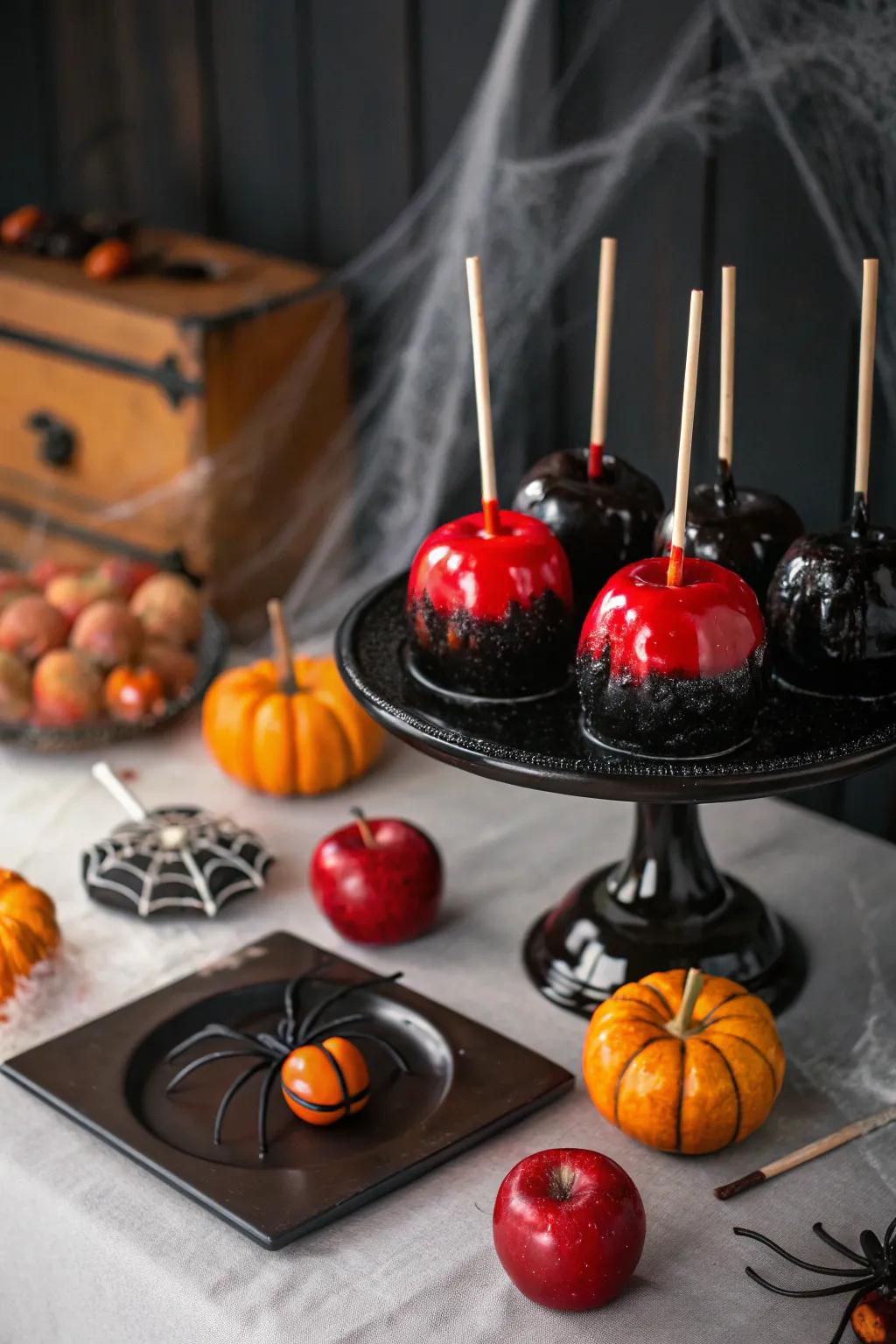 Sugared spheres using a spin, a classic using striking elegance.