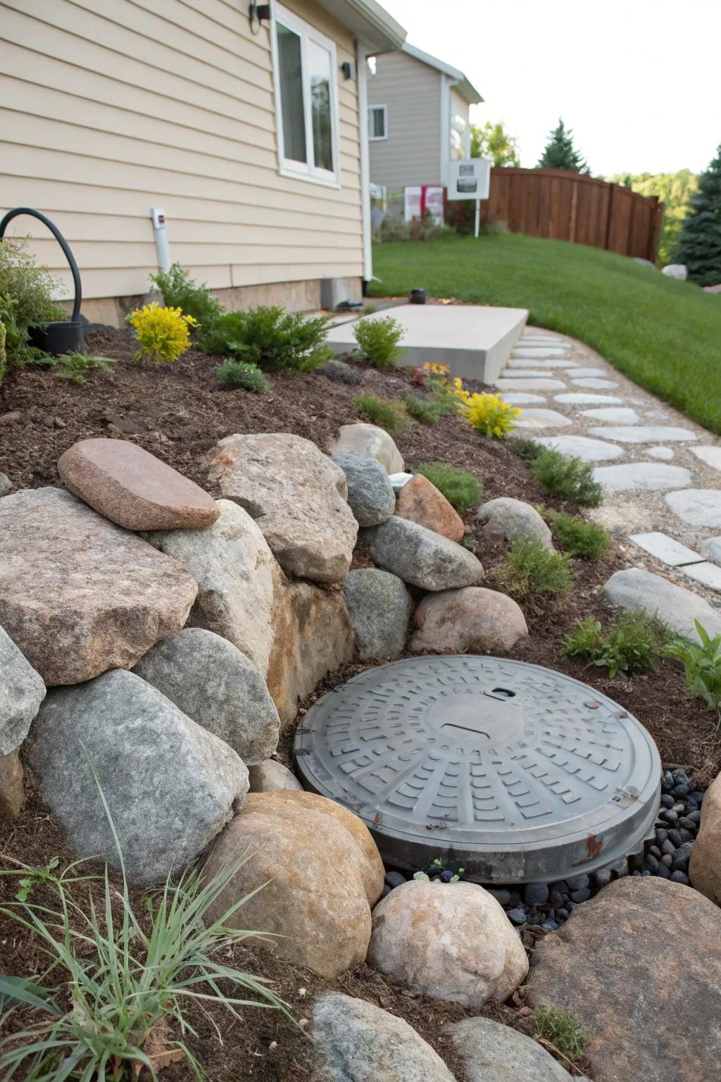 Artificial rocks furnish an uncomplicated, efficacious disguise.