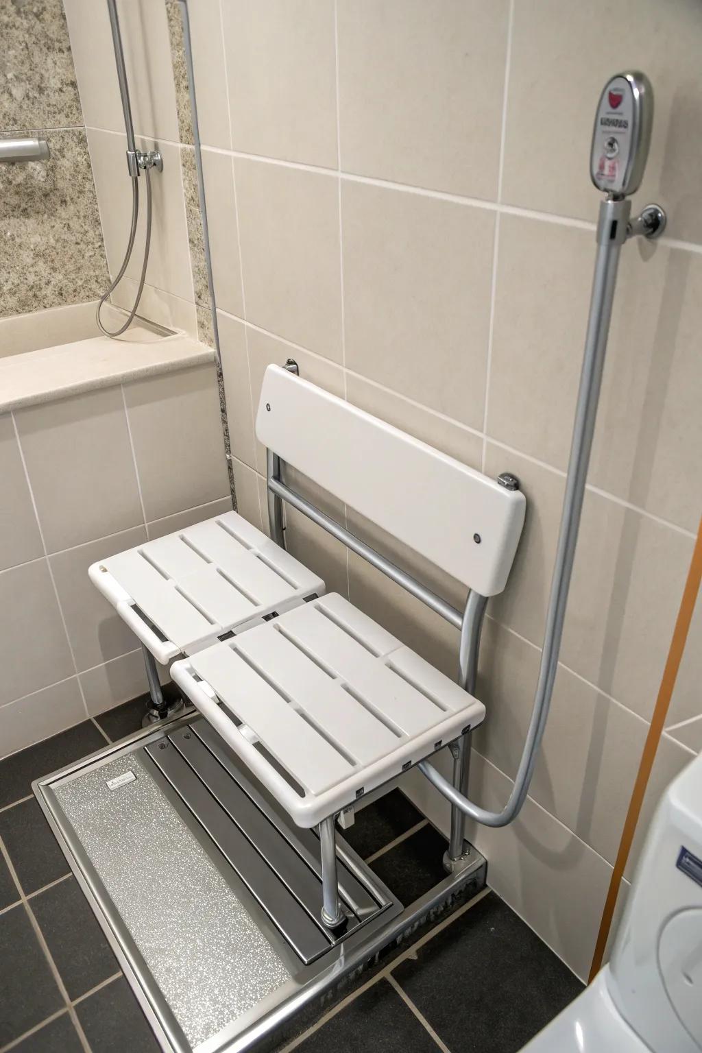 Practical seating through a collapsible perch.