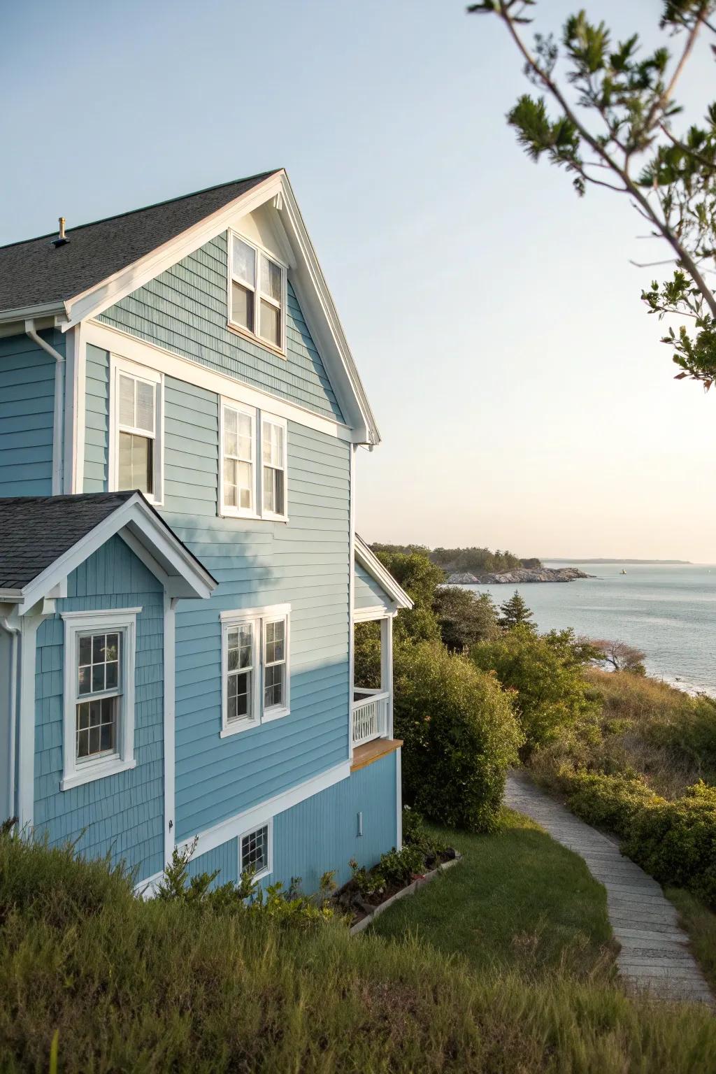 Soft hues evoke a relaxing coastal vibe.