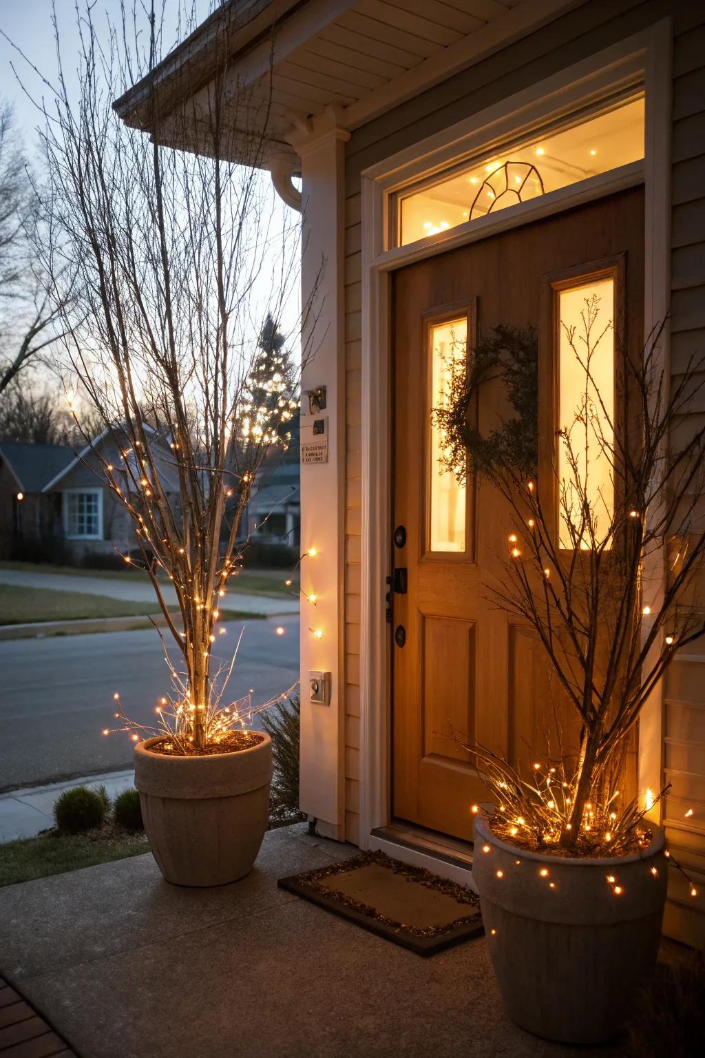 Illuminated stalks inject a modern nuance with their gentle glow.