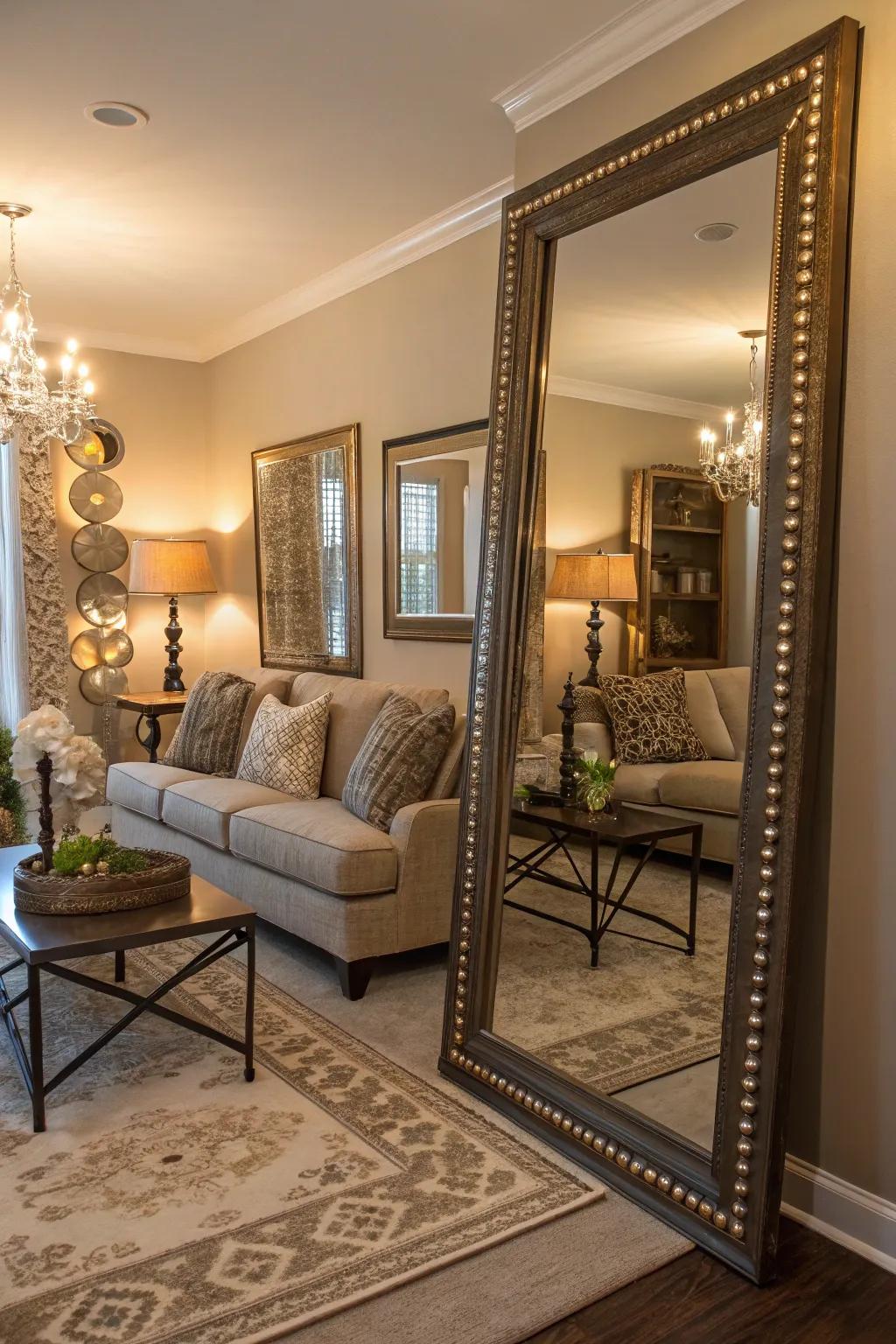 Mirrors improve both perceived space and light.