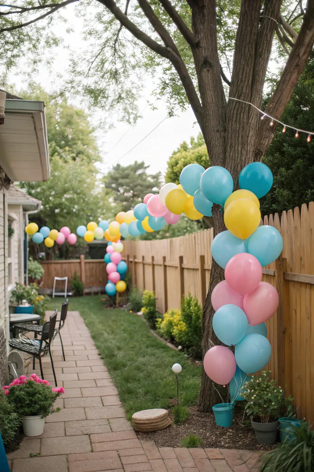 Vibrant balloon decorations injecting a celebratory touch