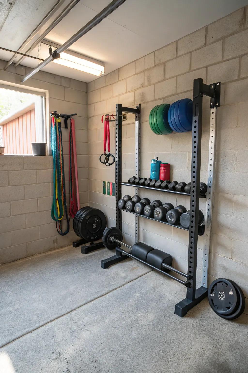 A small gym for working out at home.