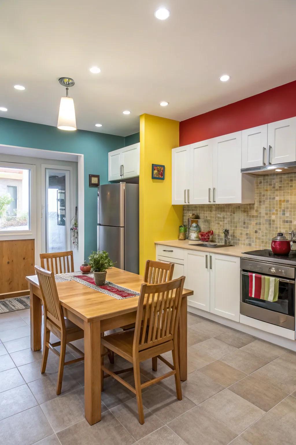 Color zoning defines areas without walls.