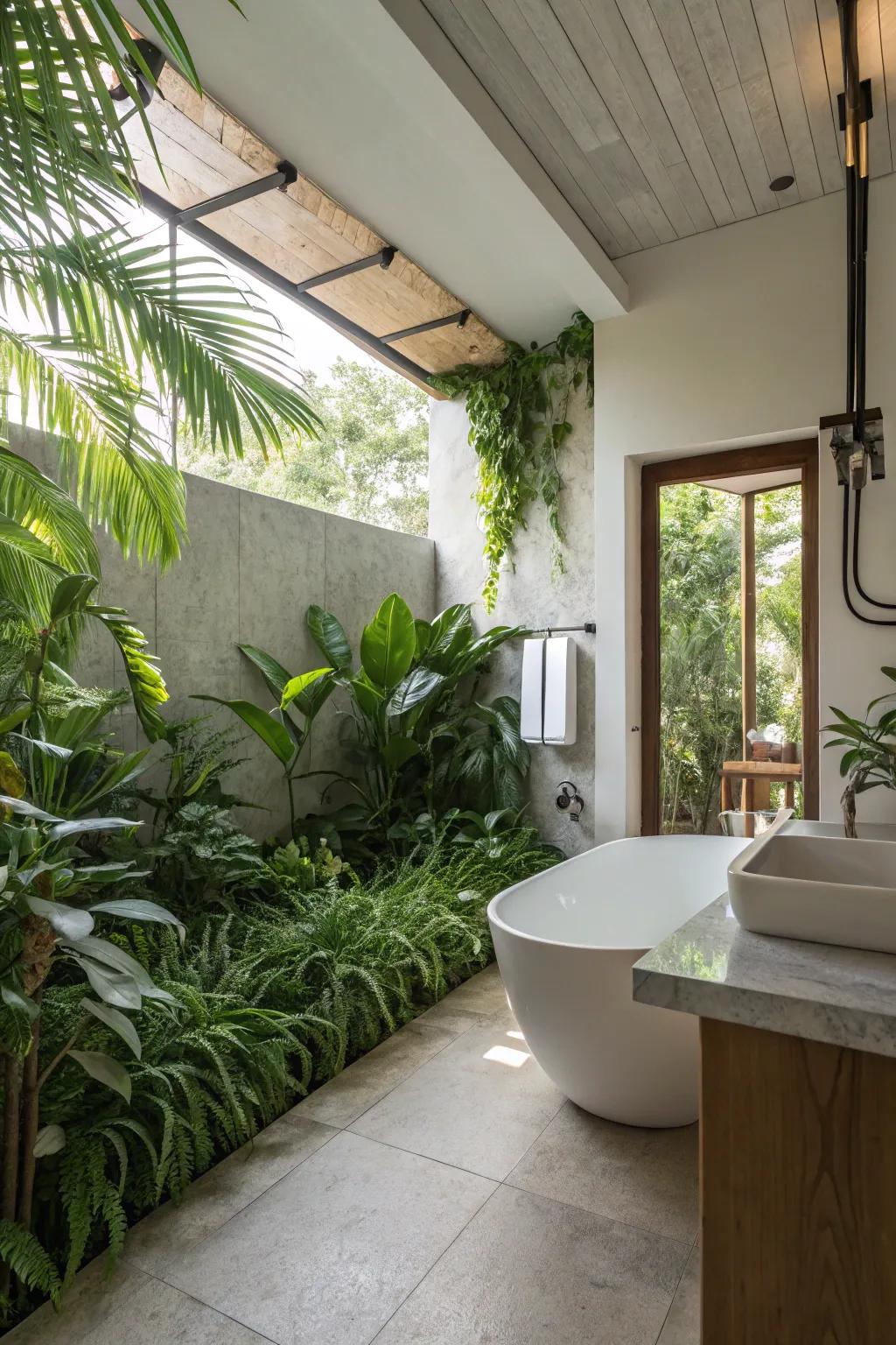 Greenery brings vibrancy and a natural touch to the space.