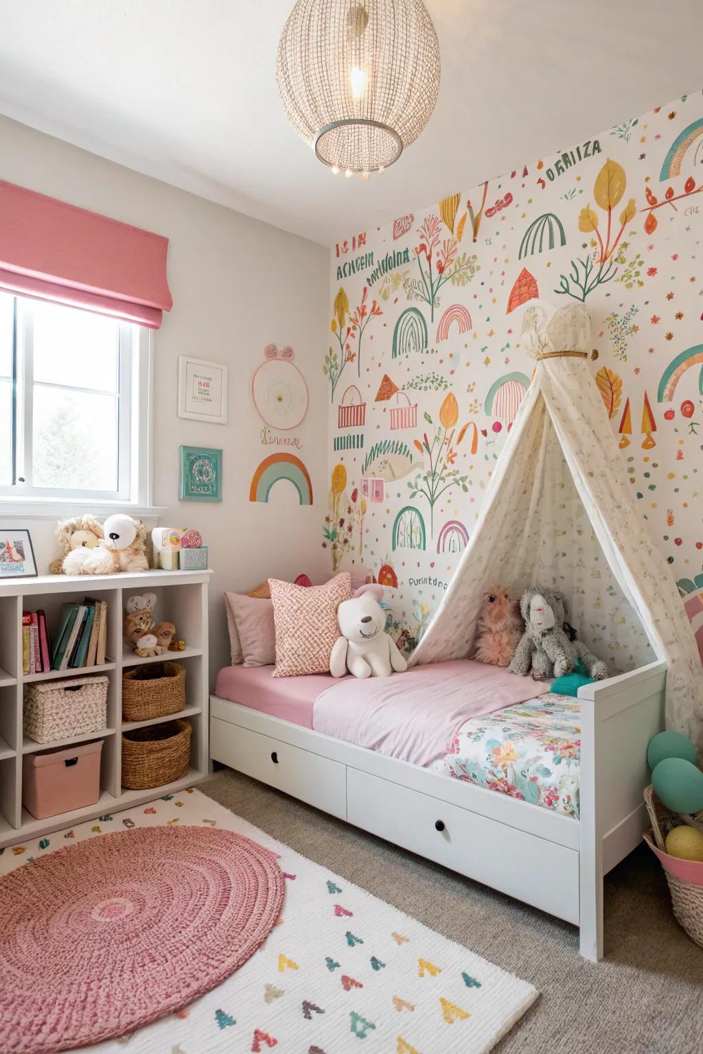 A highlight wall adds character and serves as a focal point.