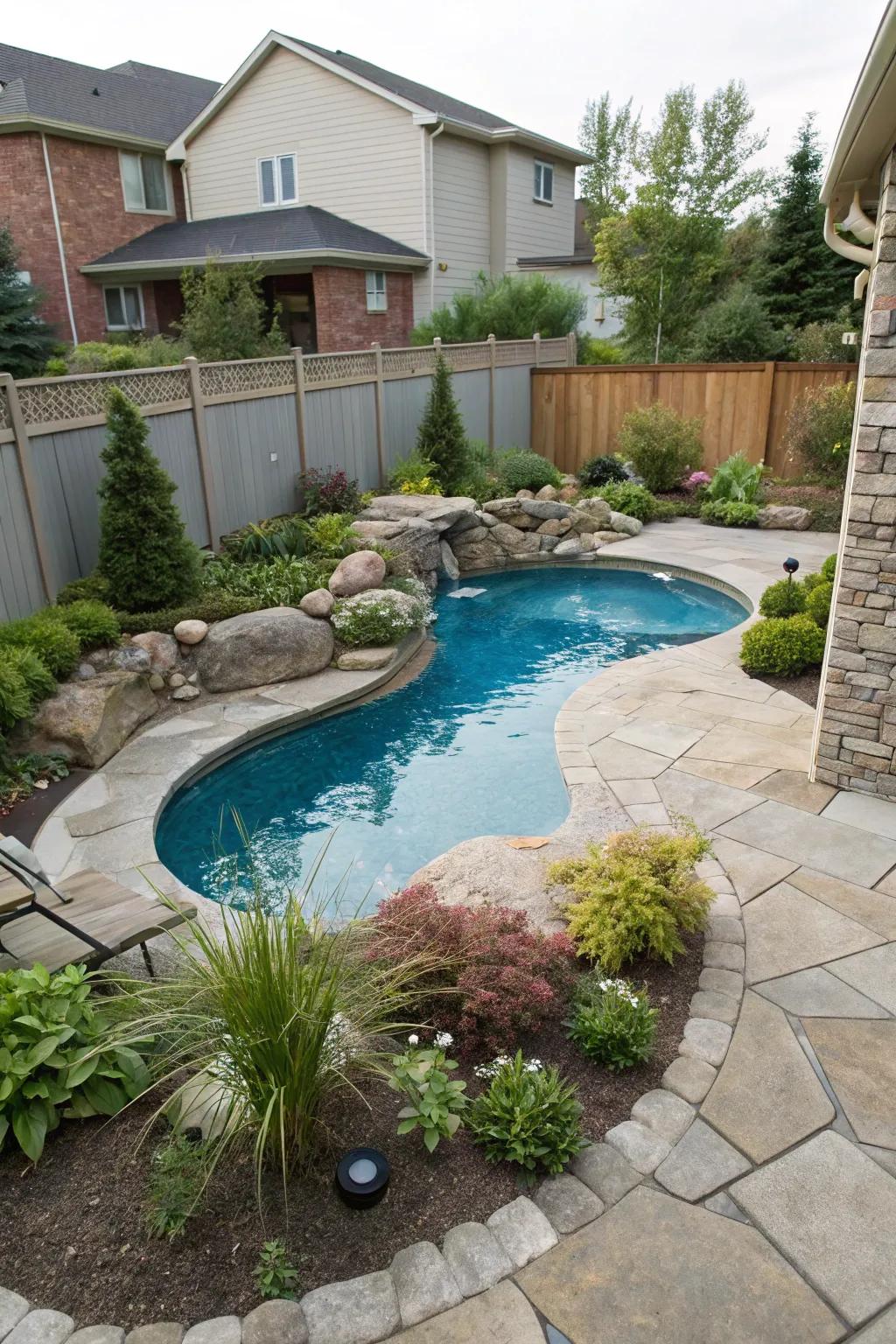 Creative pool layouts for unique yard fits.