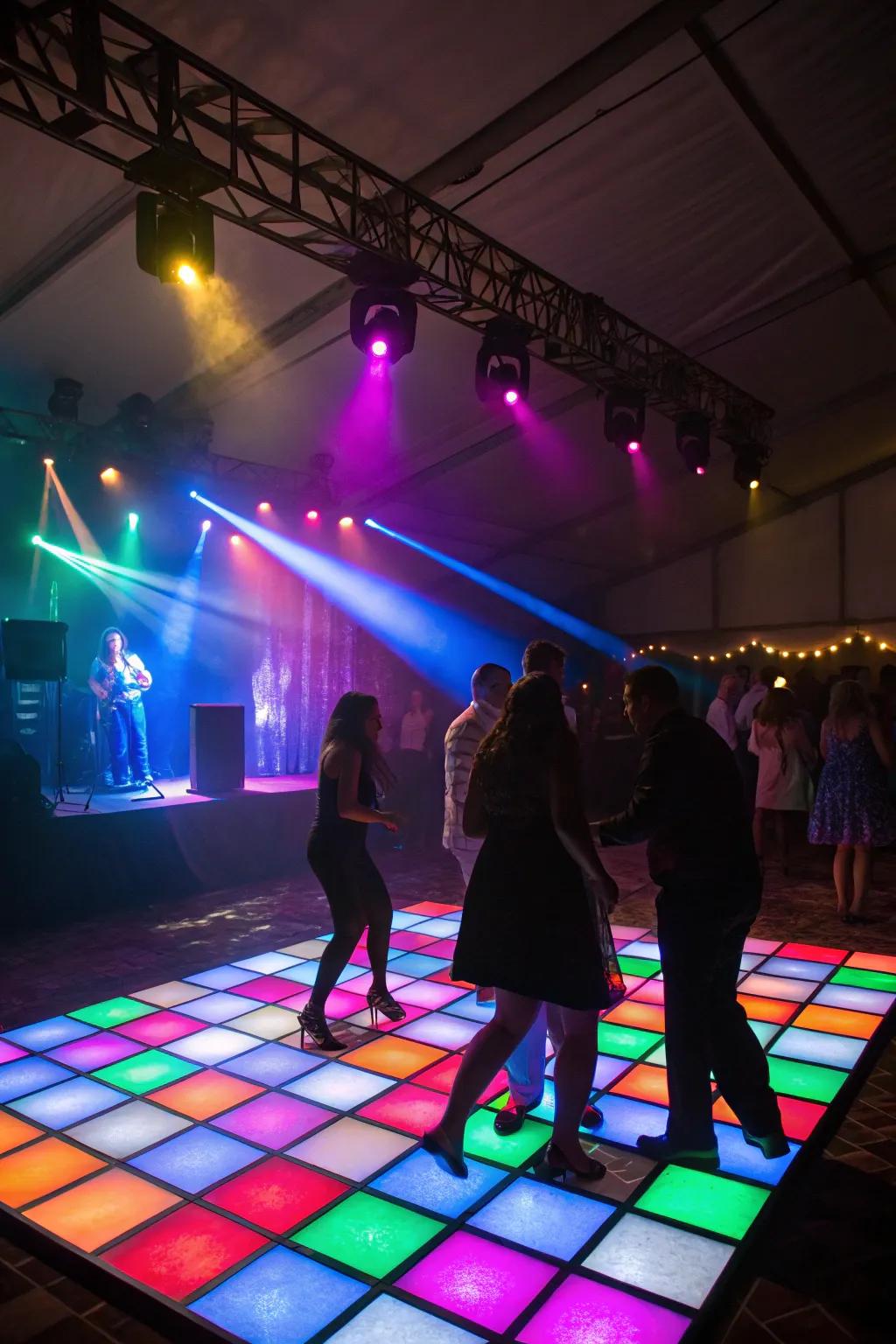 A lively moving area where guests display their moves.