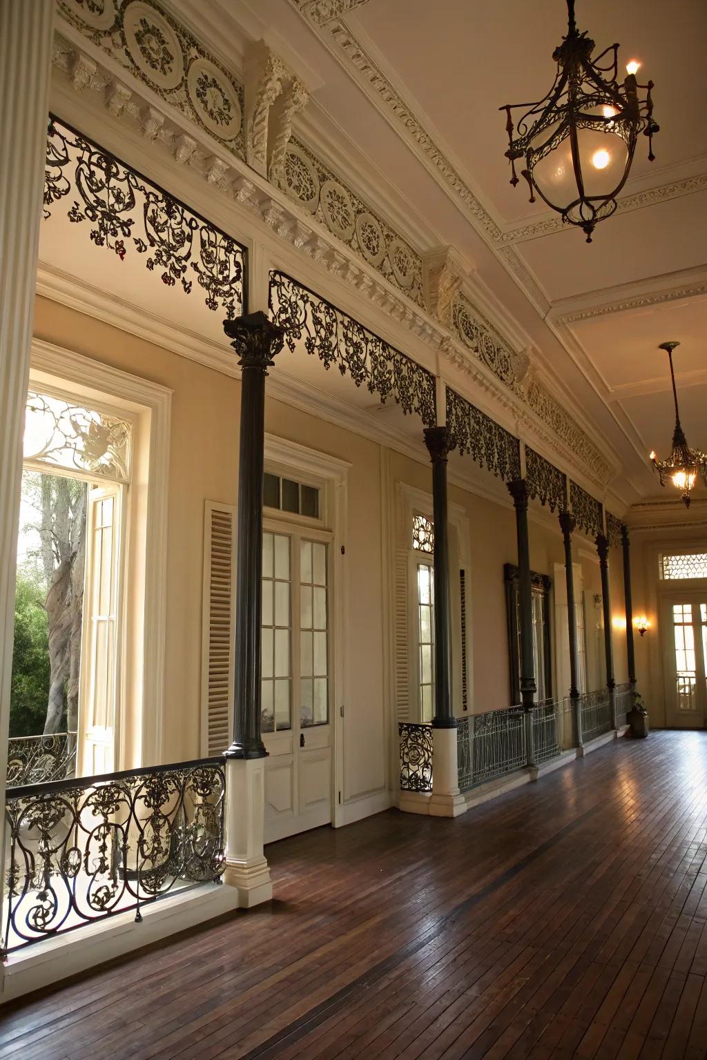 Metalwork details that bring elegance to a Southern interior.