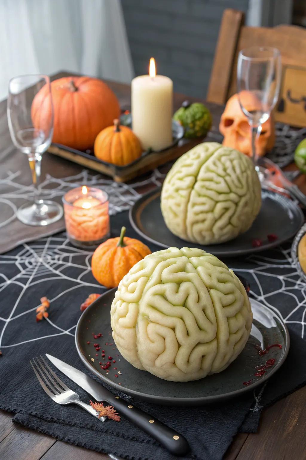 Undead fruit centerpiece providing a frighteningly enjoyable treat.
