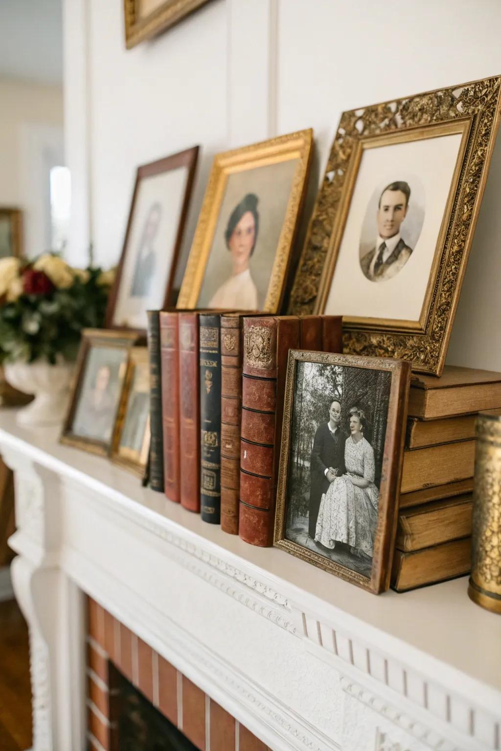 Vintage items lend persona and charm to your spring mantel.