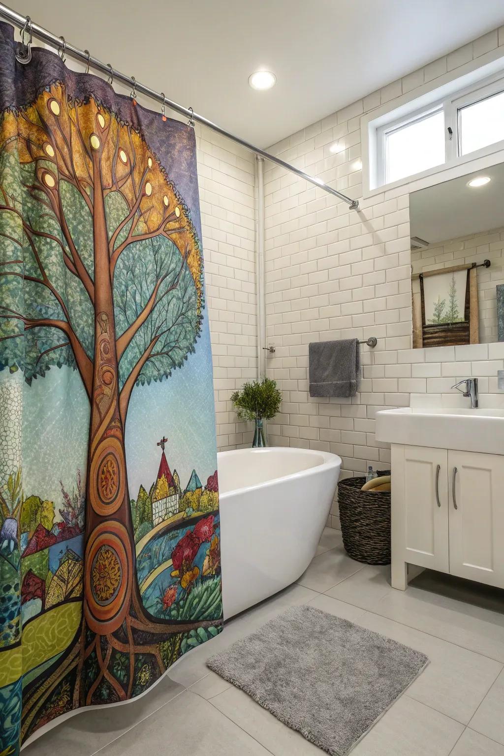 Custom designs transform your shower curtain into art.