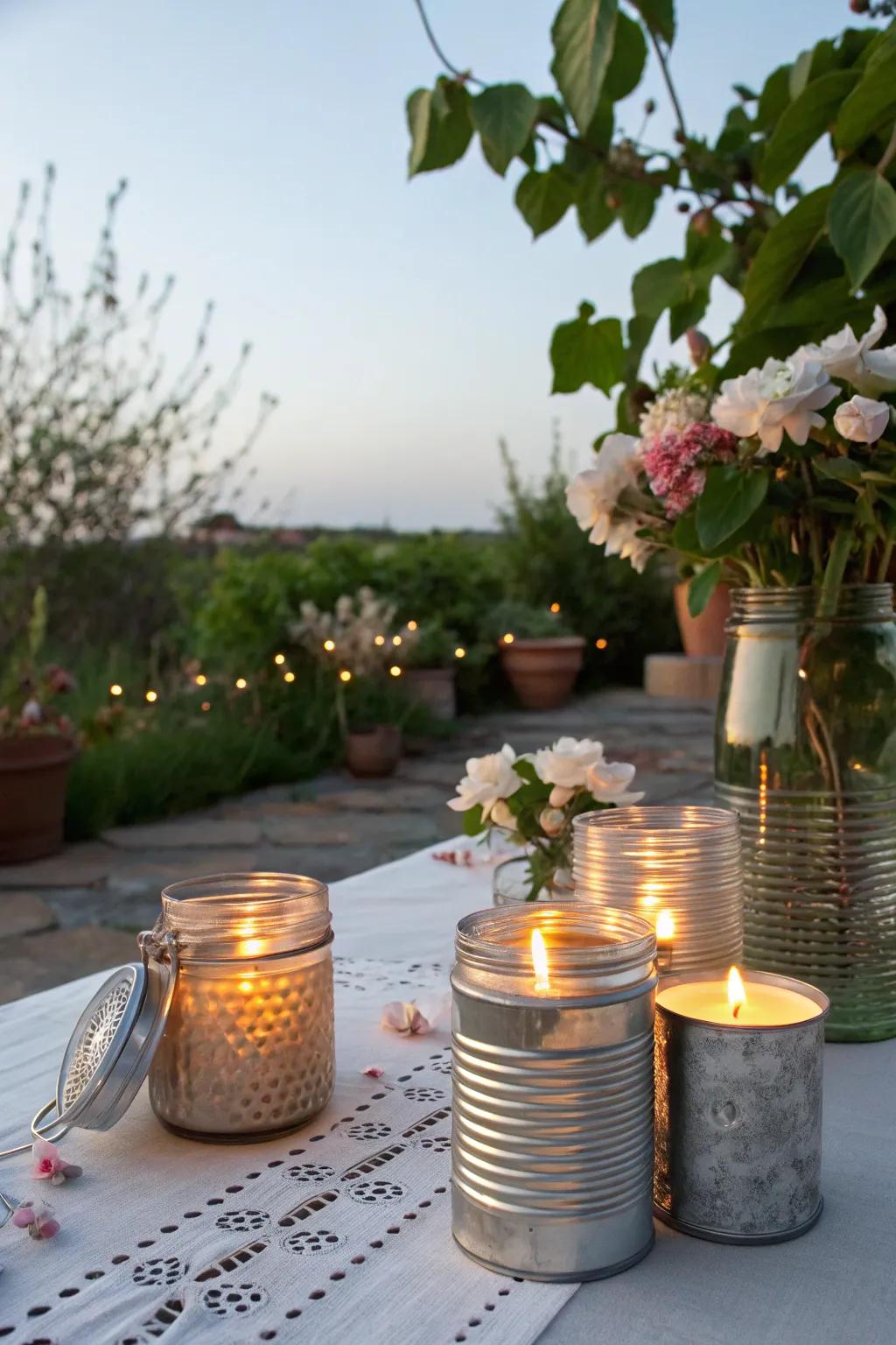 Handcrafted illumination vessels impart a warm and personal radiance to the table.