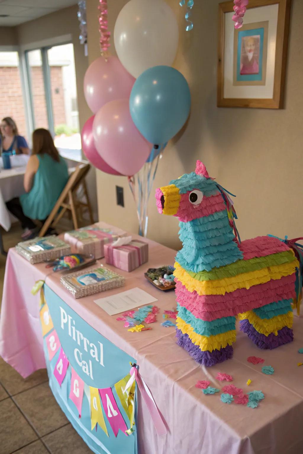 An engaging interactive reveal prop adds excitement to your celebration.