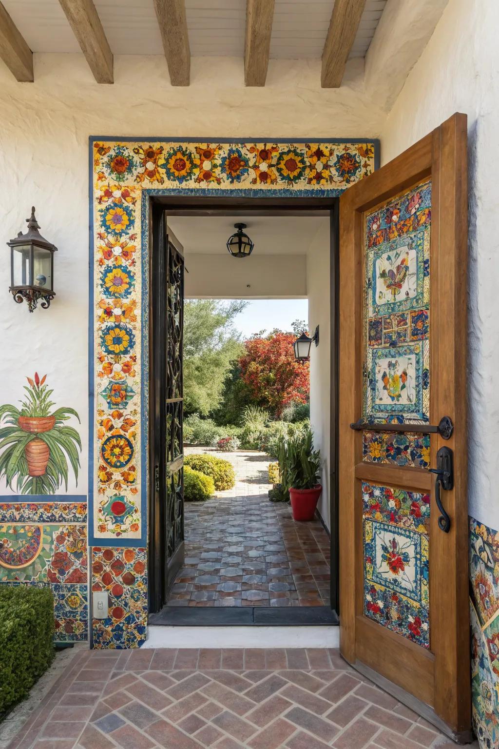 Incorporate charm to your home&rsquo;s entrance with Majolica mosaics.