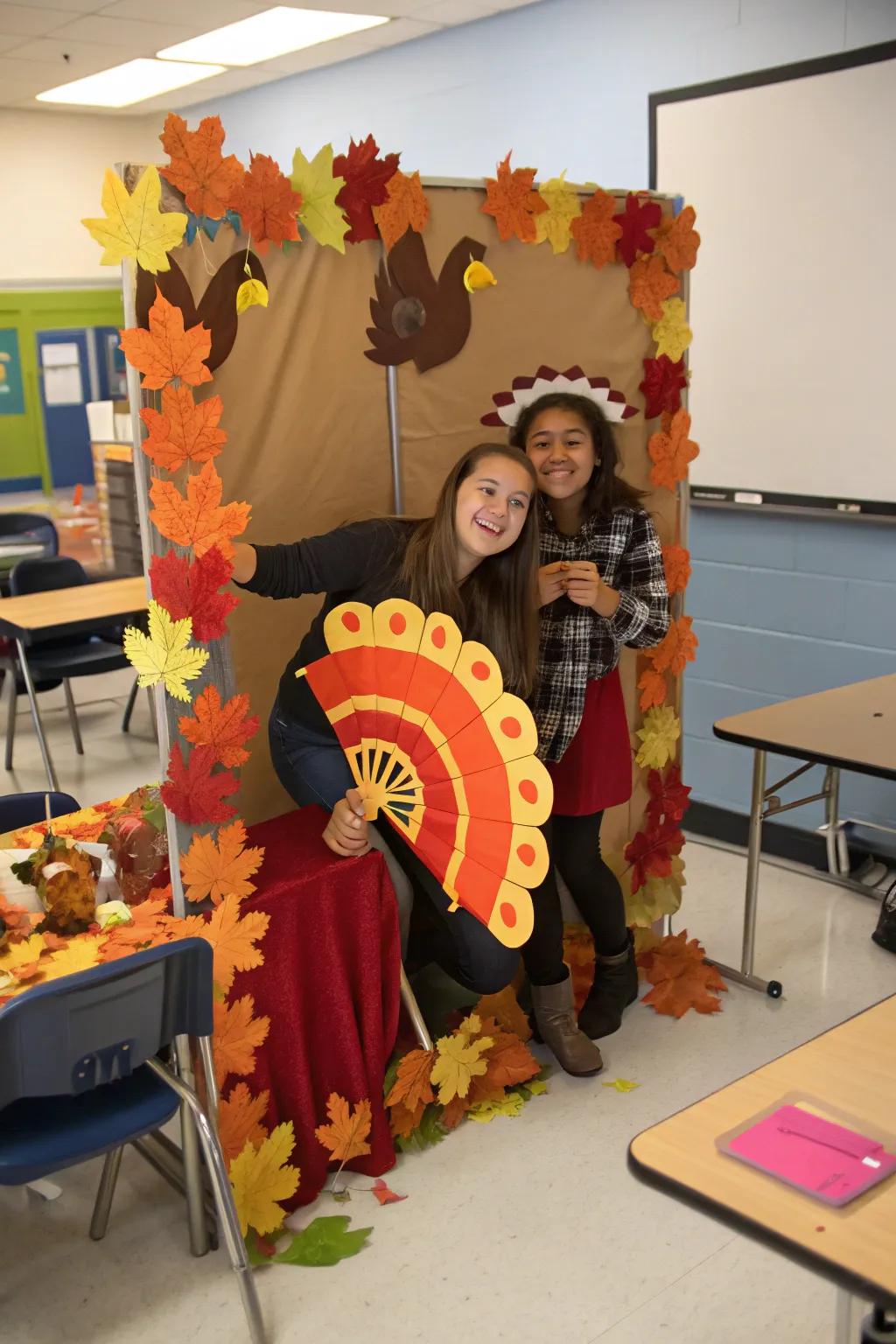 A Thanksgiving photo booth ready for moments.