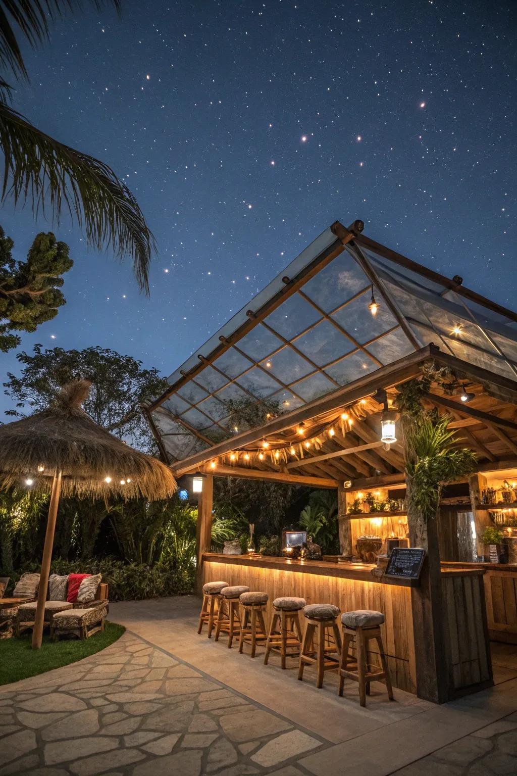 Glass roofs provide a luxurious way to enjoy the sky.