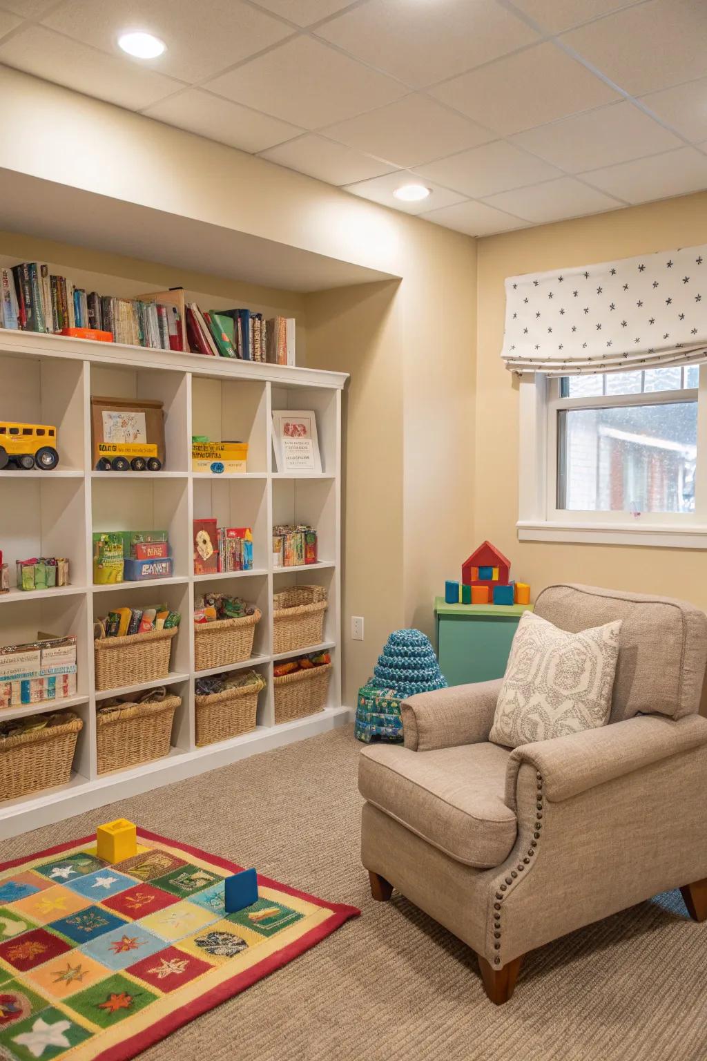 Defined spaces aid in structuring play and focusing activities.