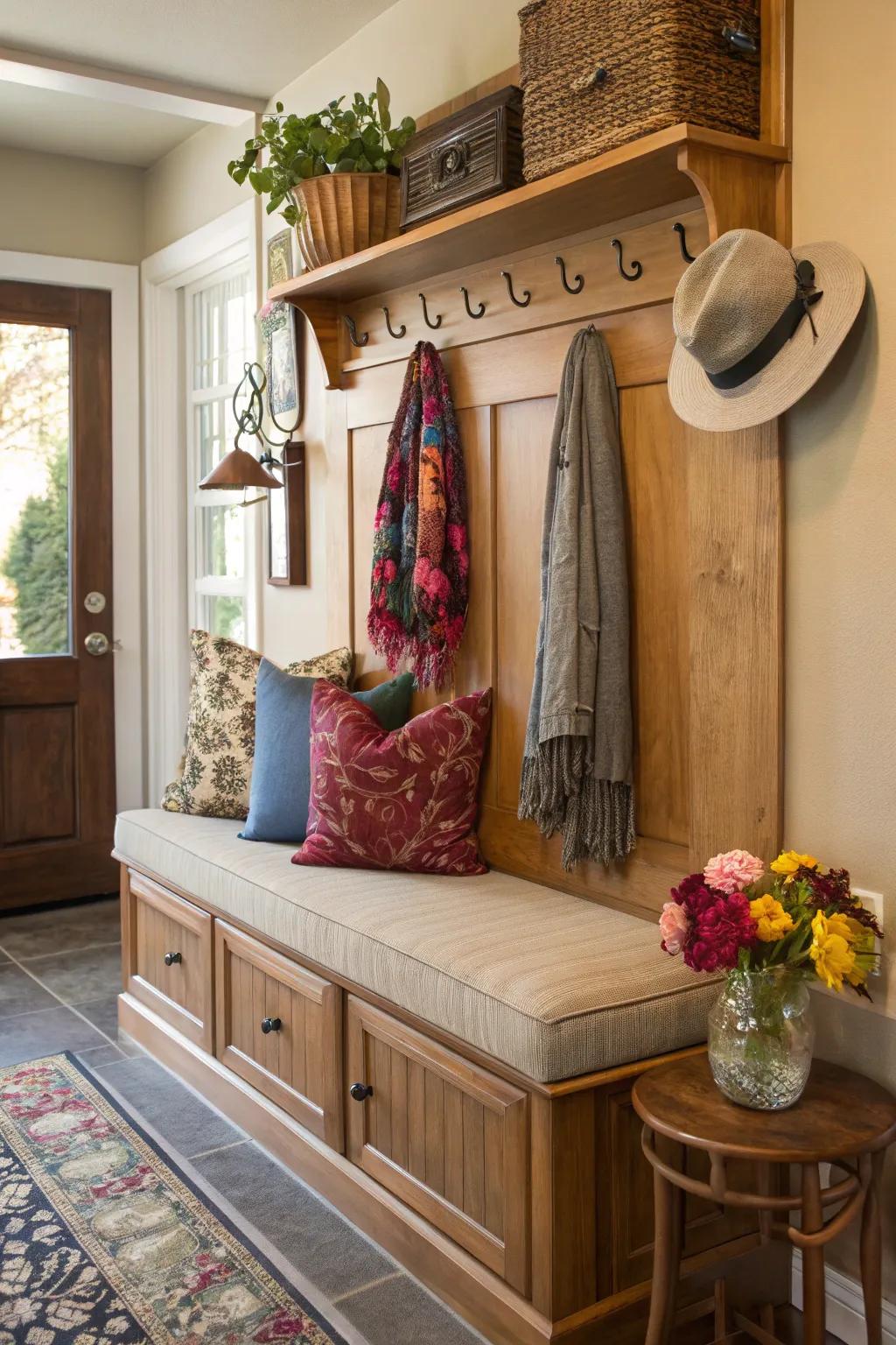 Efficient and stylish townhouse entryway