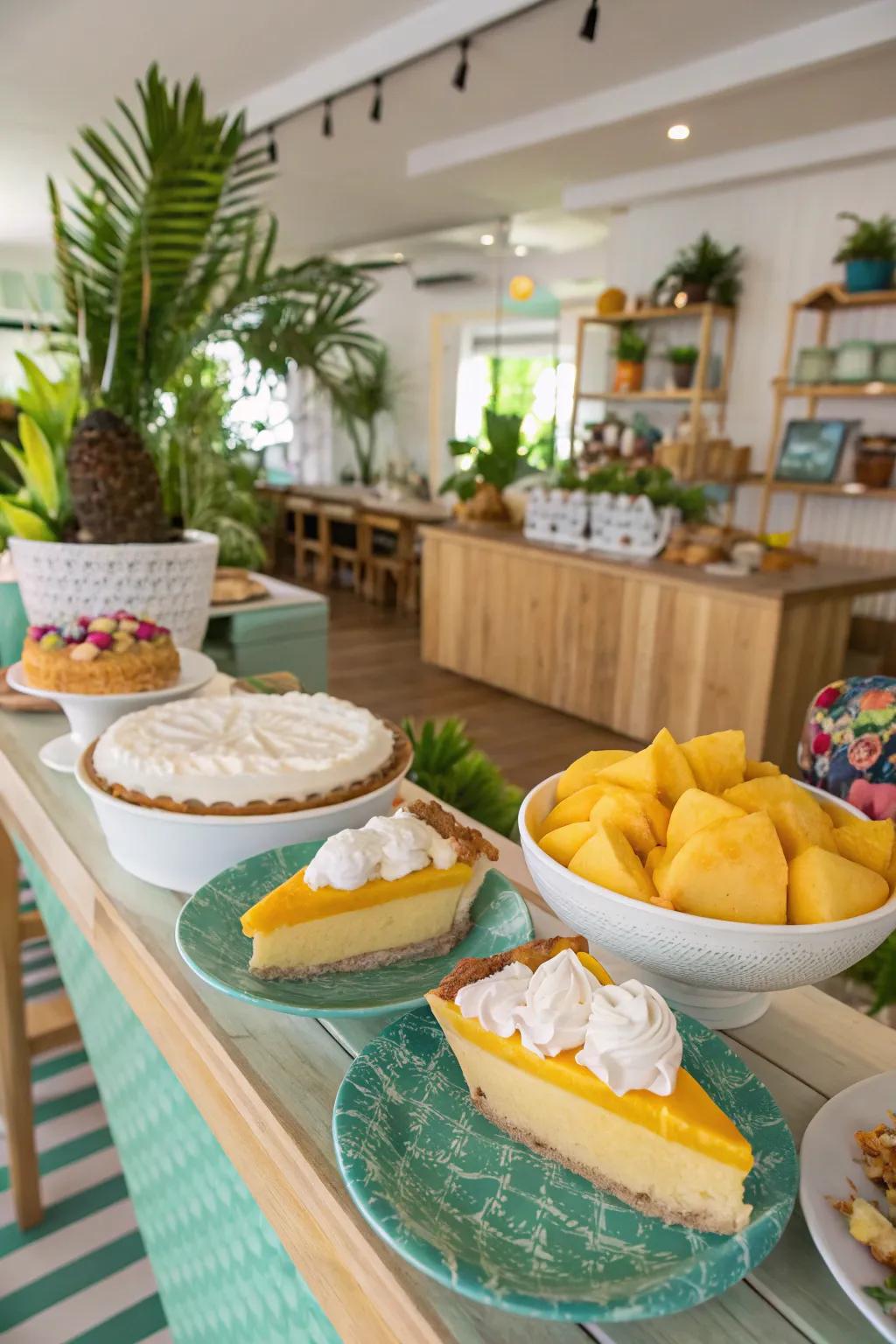 A dessert bar offering island delights.