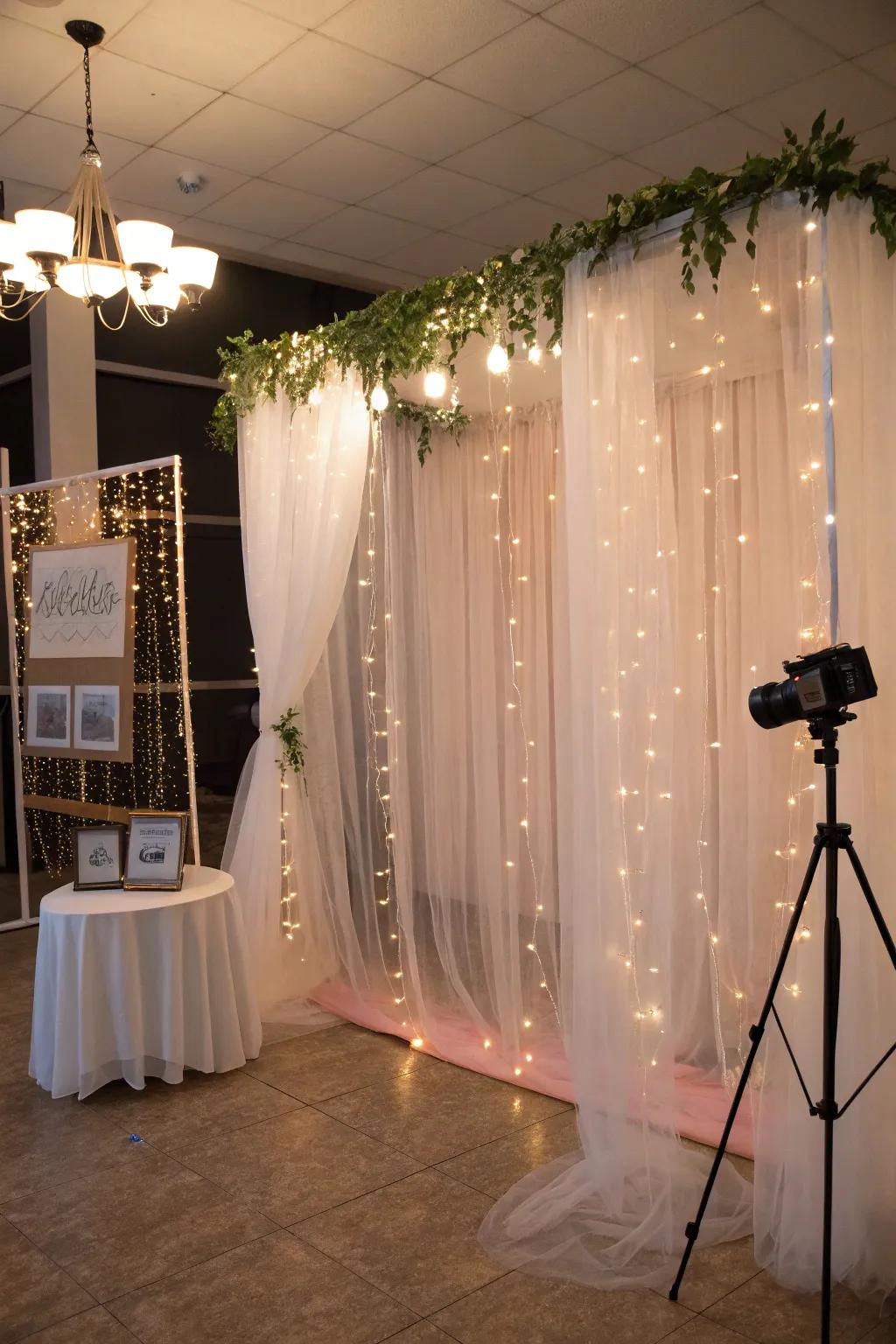 Capture memories with a netting photo area background.