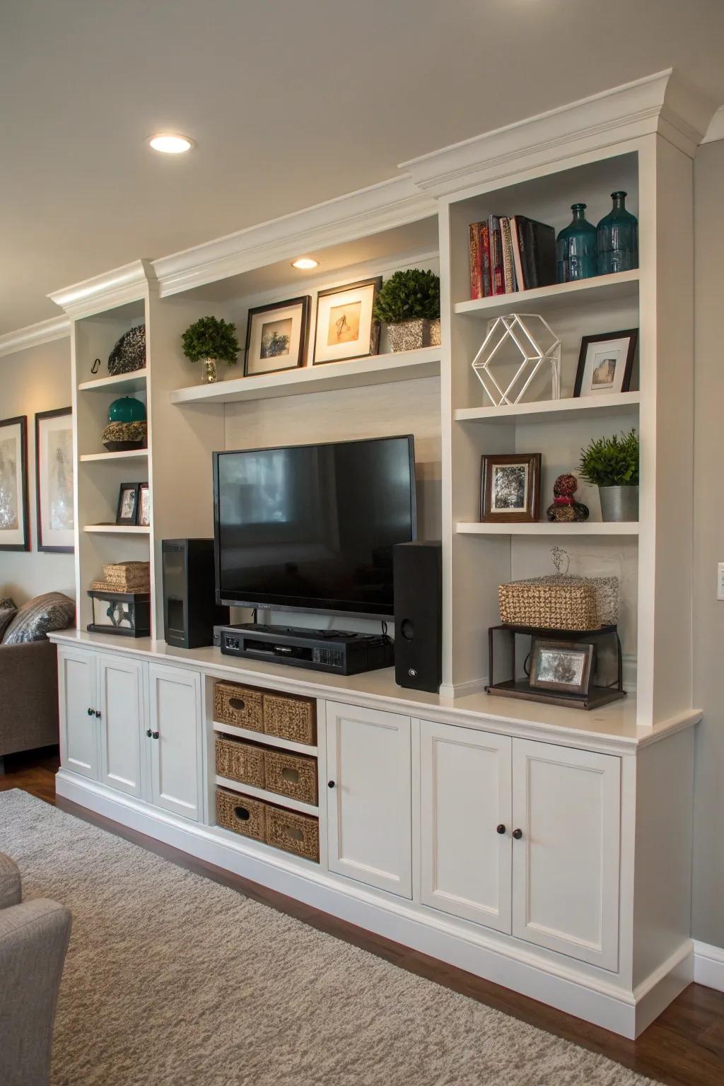 Built-ins provide a polished and cohesive aesthetic with plenty of storage.
