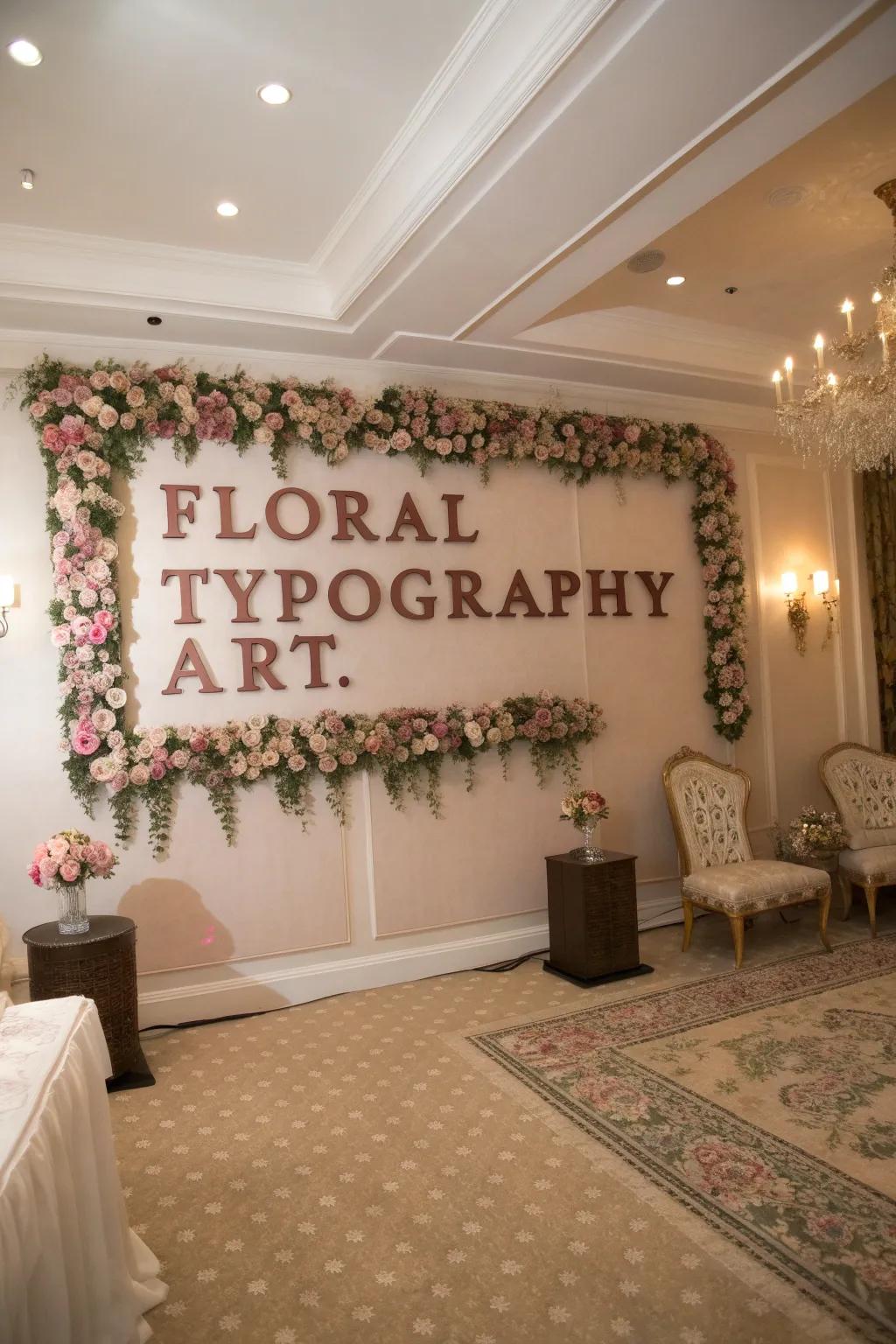 Floral typography introduces sophistication and natural loveliness.