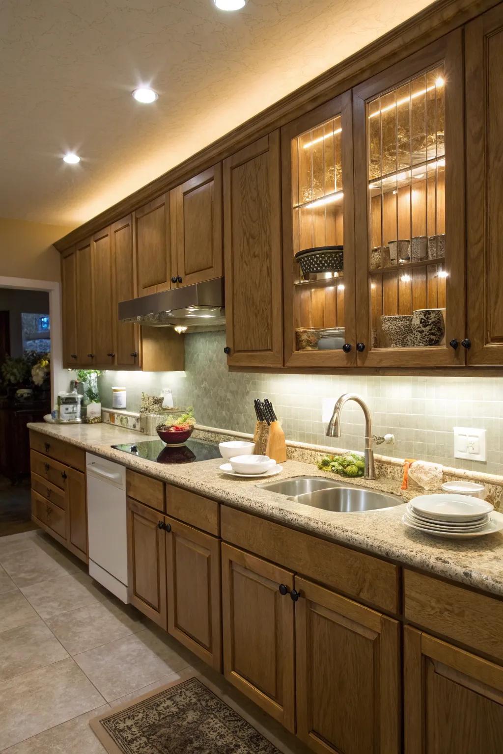 Cool white lights supply brilliant light regarding detailed kitchen tasks.