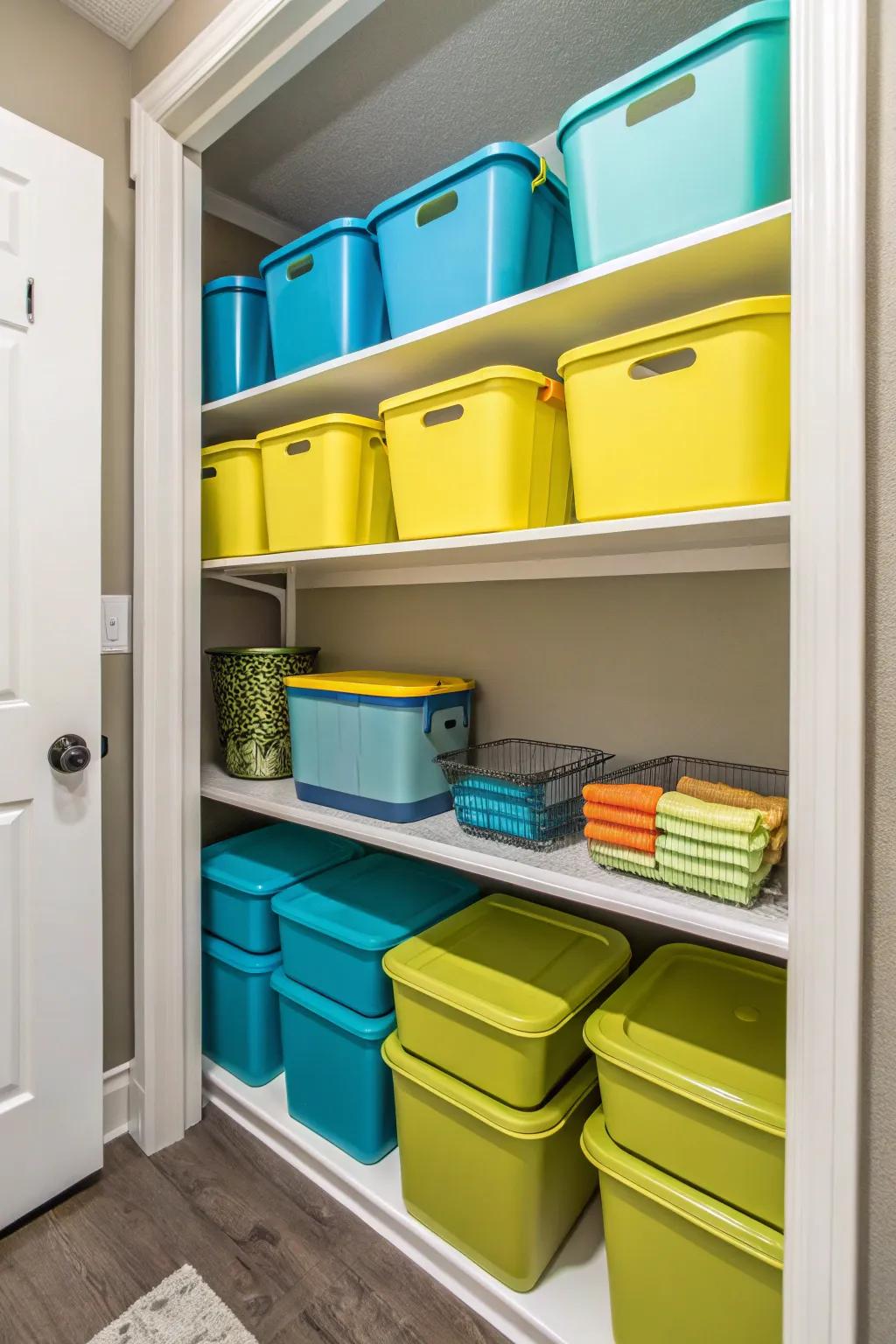 Stylish containers can make your closet a space that looks good.
