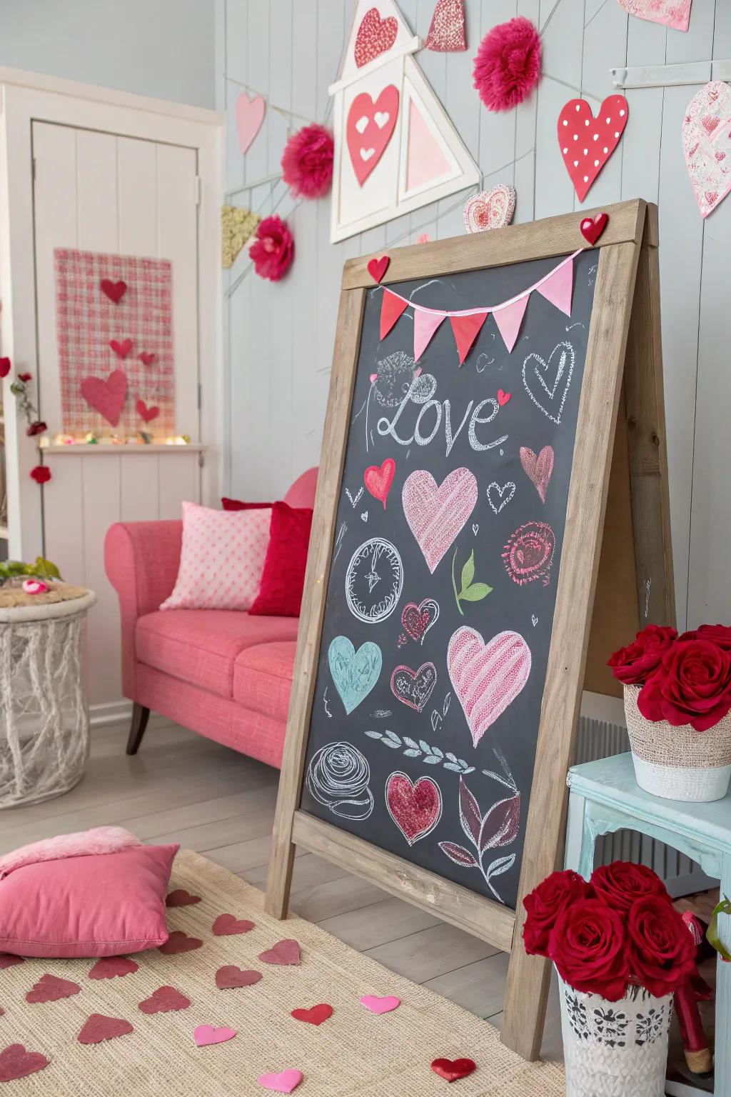 A collage of affection on your chalkboard.