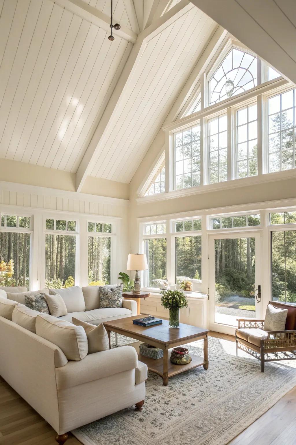 Light shades enhance natural light, creating an airy space.