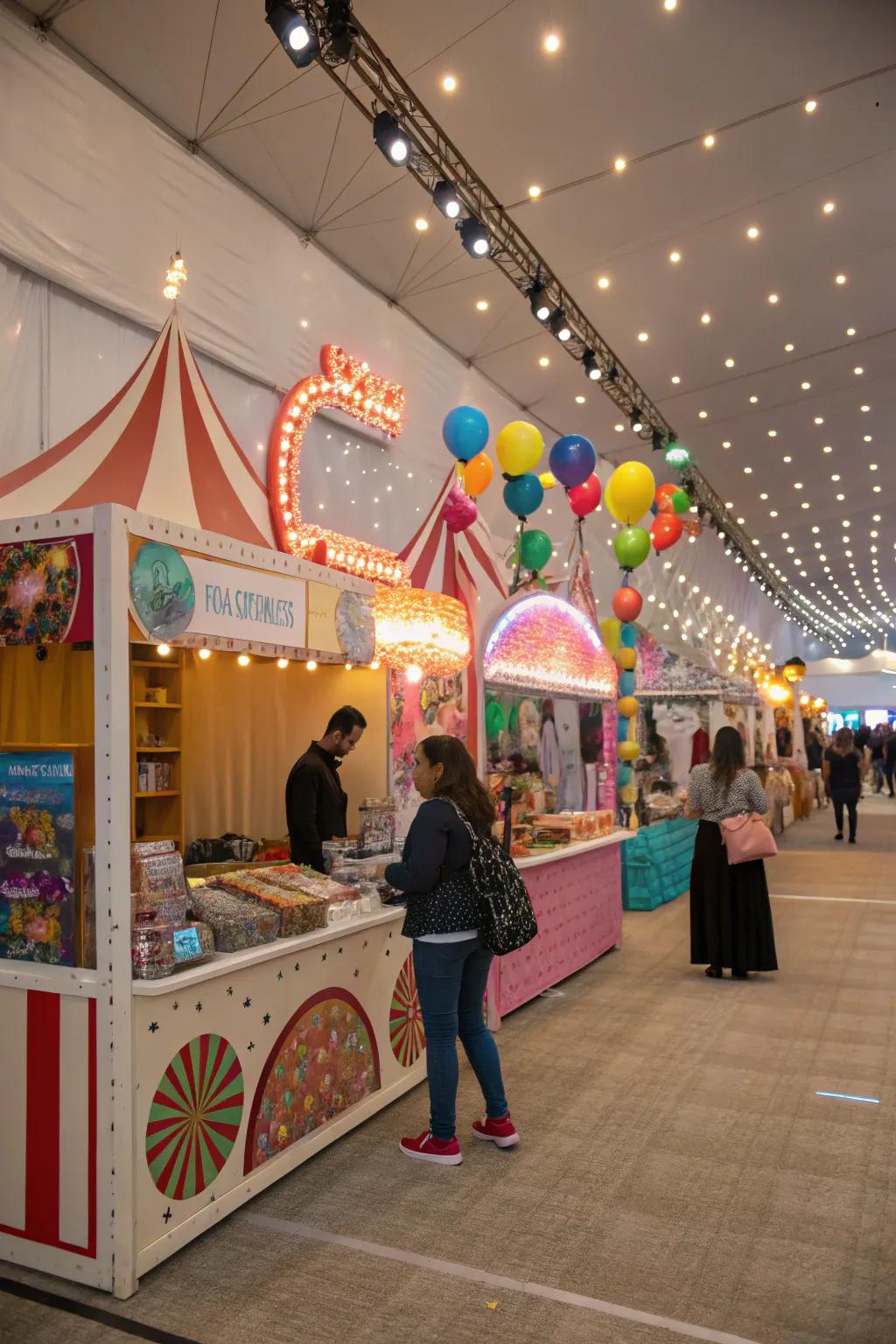 Themed decorations creating a captivating and engaging booth.
