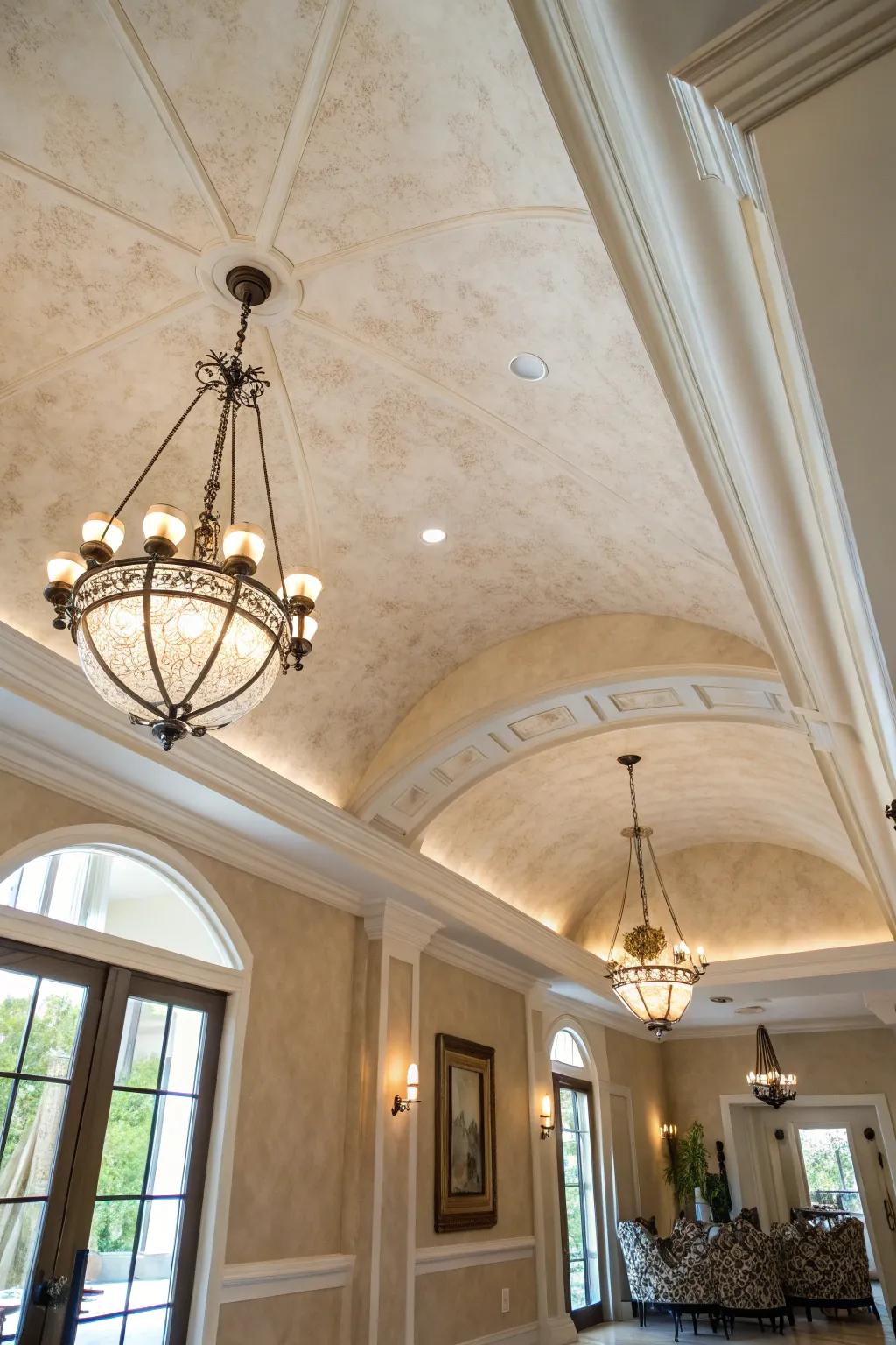 Introduce a hint of luxury through a plaster ceiling.