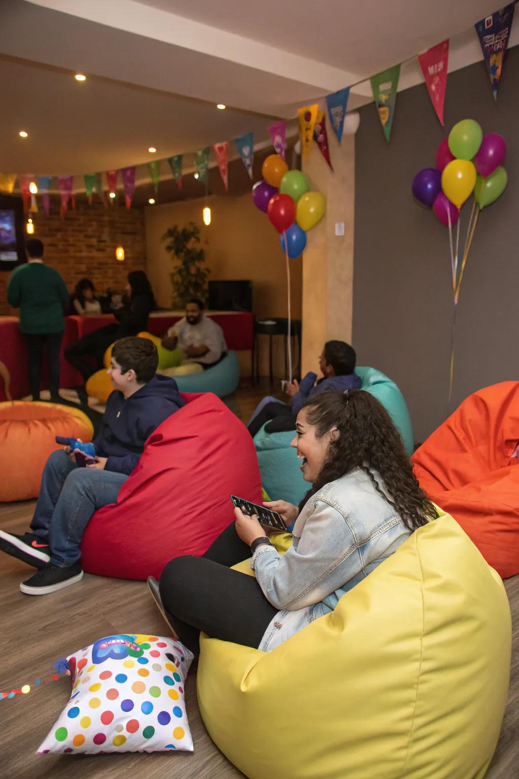 A retreat zone proffers a snug sanctuary for attendees.