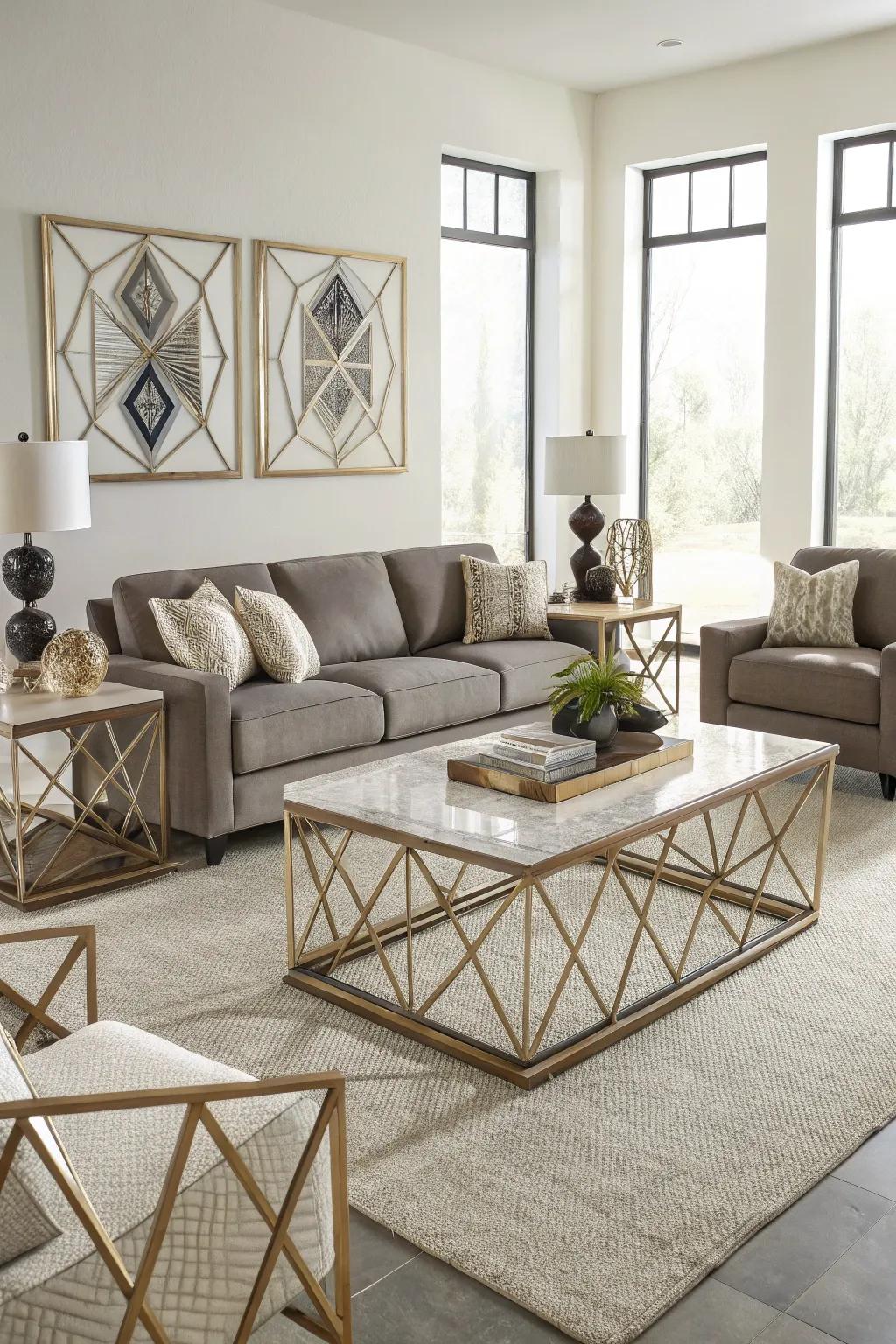Geometrical designs add a contemporary twist to vintage settings.