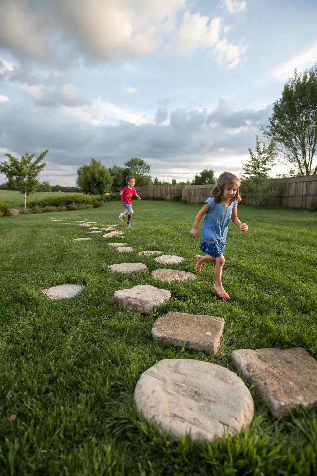Placement stones create playful and whimsical garden routes.