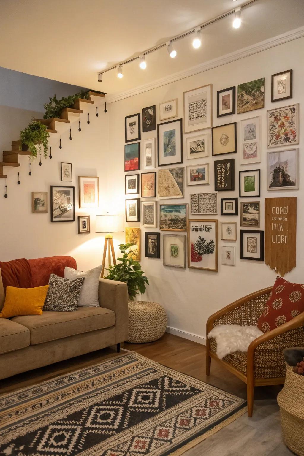 Off-center design for the adventurous decorator.