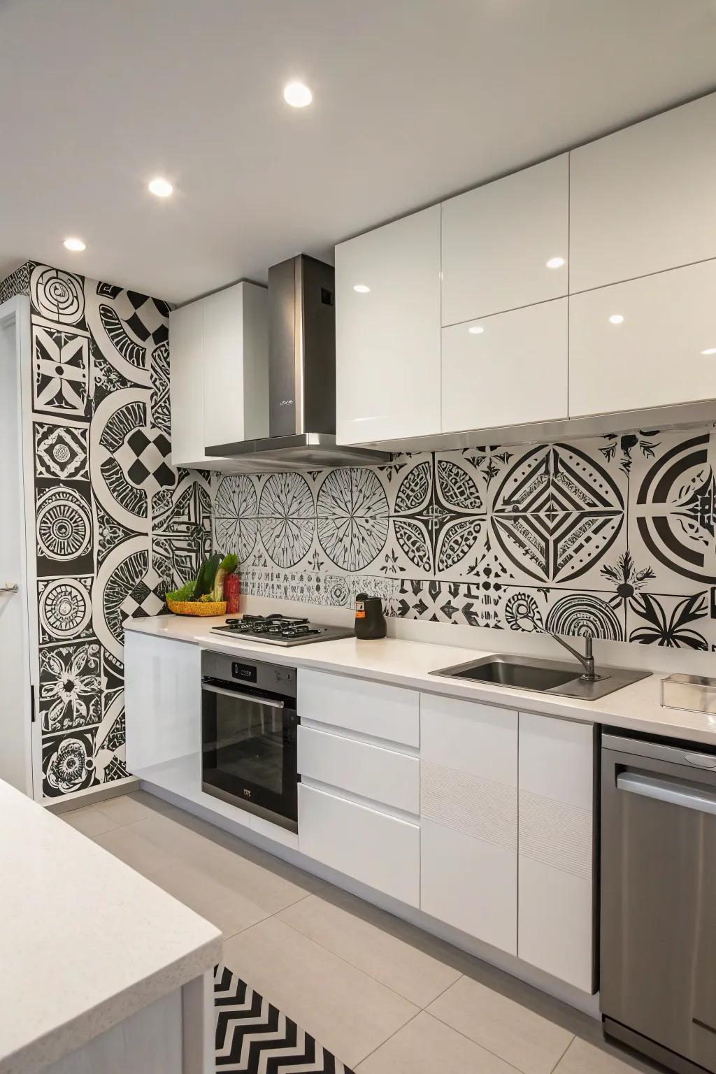 Black and white patterns offer stylish contrast.