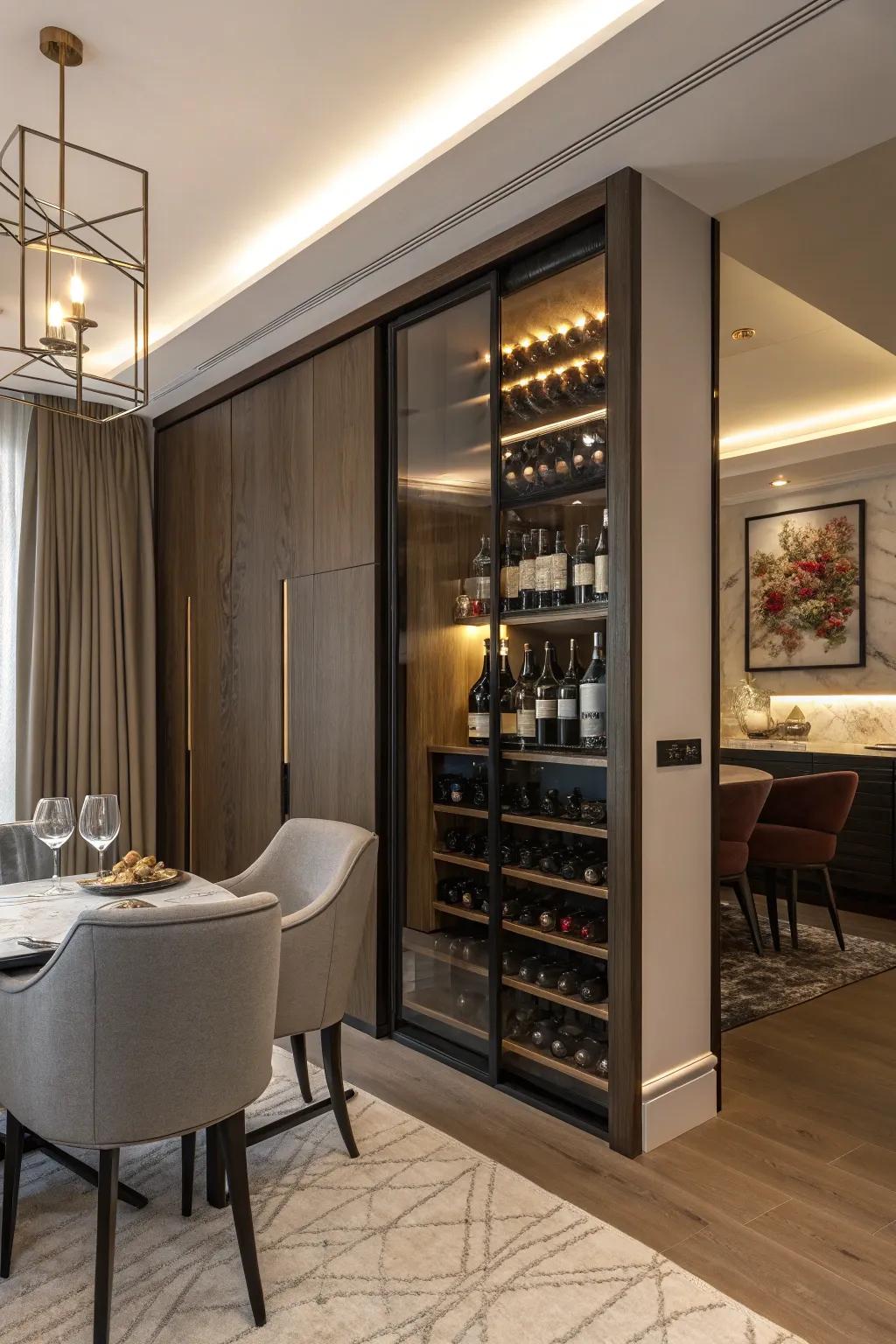 Concealed organizers inject an element of surprise.