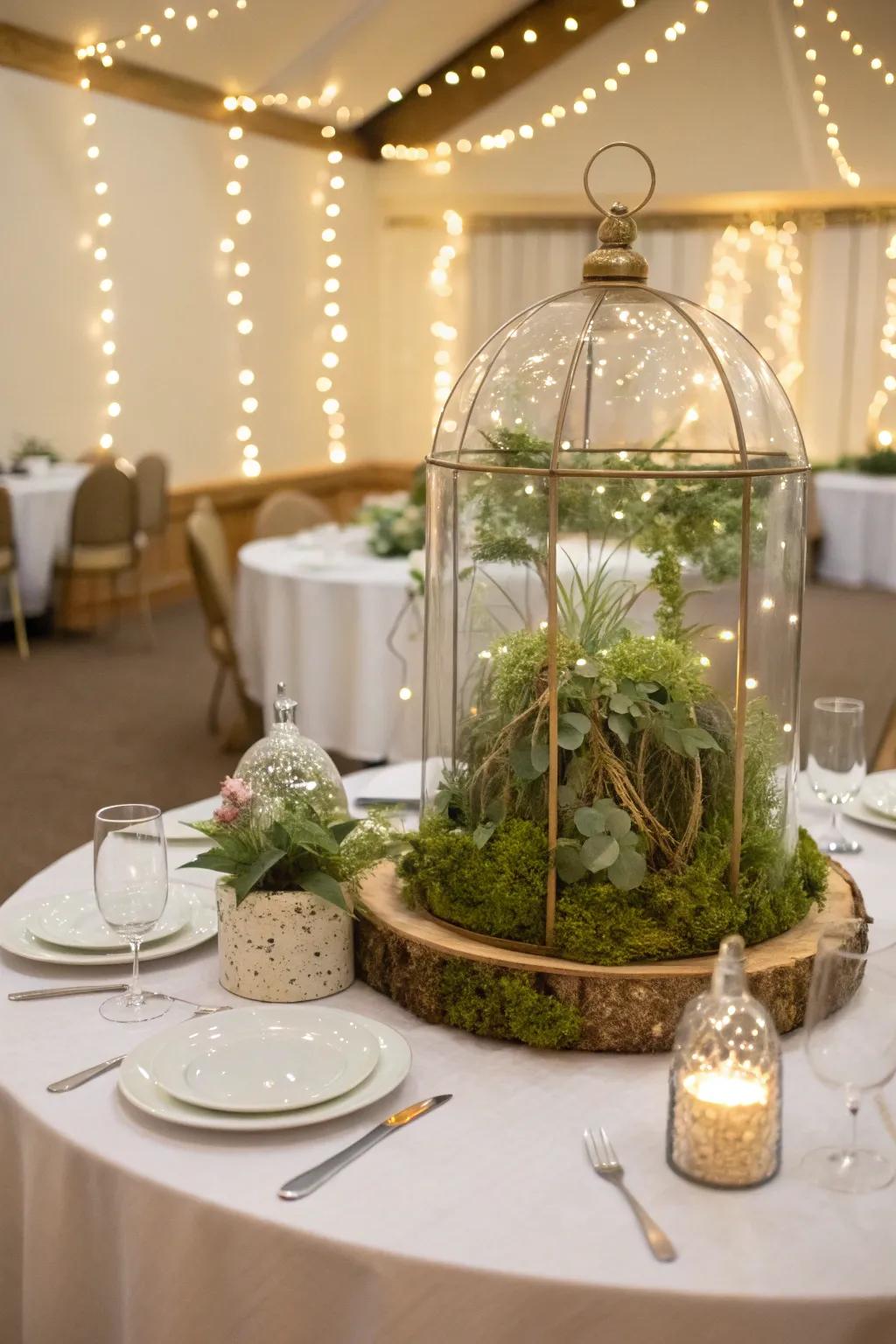 Elegant glass habitats enhance a sprinkle of sophistication and gleam.