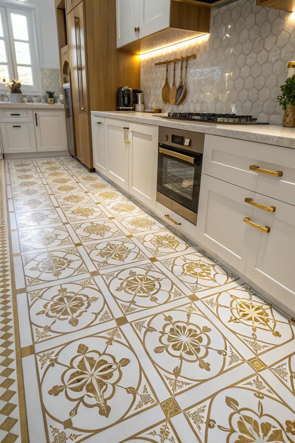 Elegant tiles add an element of harmony to your cooking area.