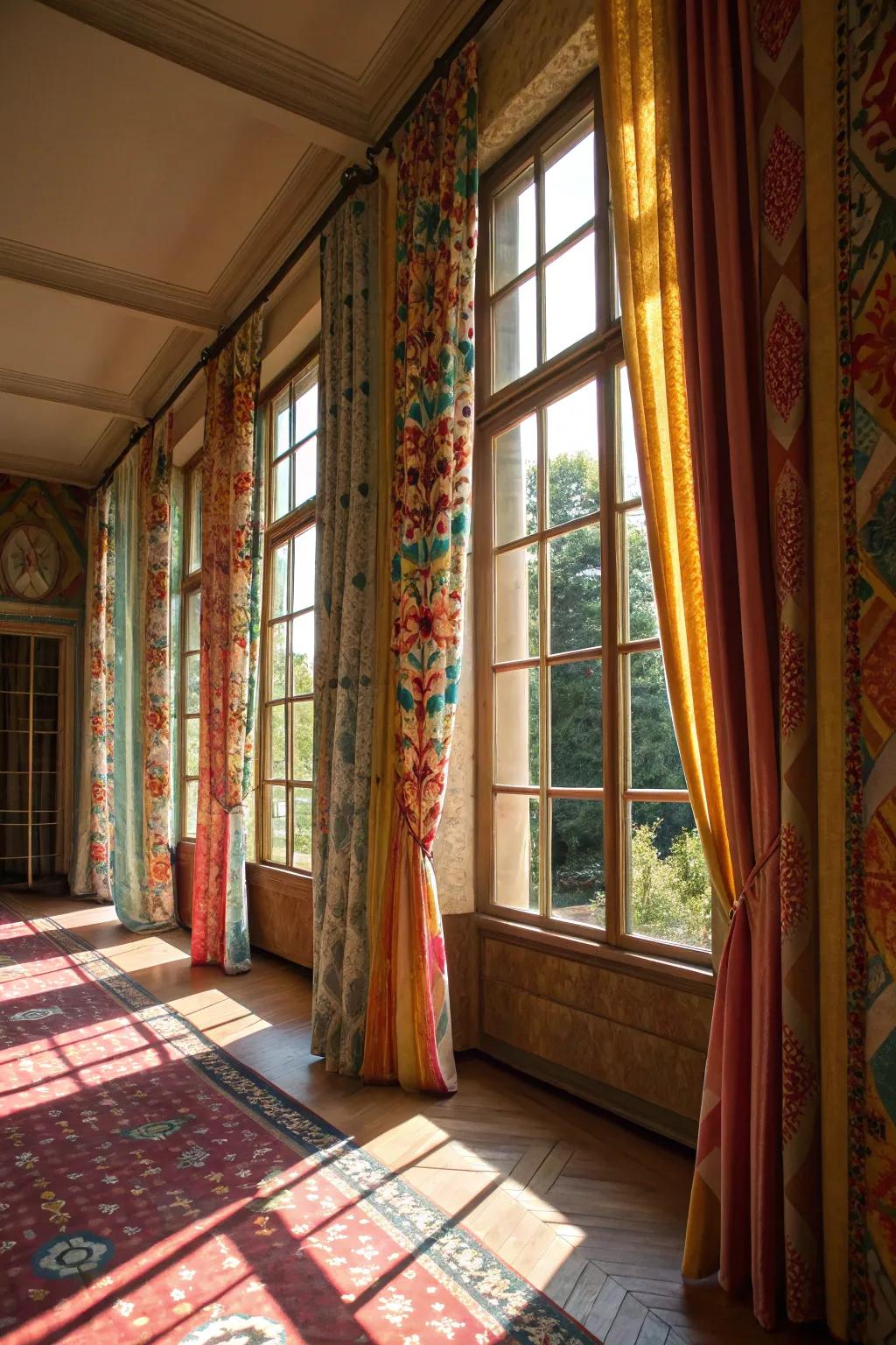 Patterned drapes add a pop of personality.