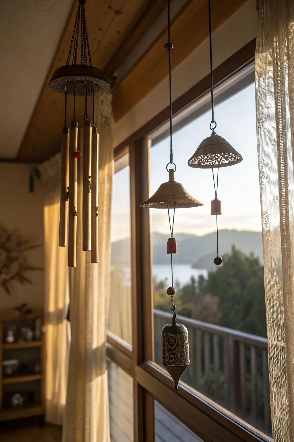 Auditory elements like wind chimes bring an auditory touch of magic to your room.